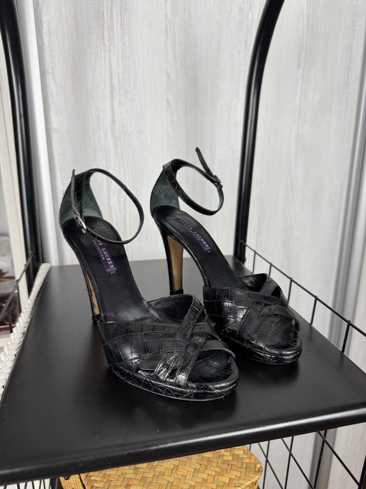 Ralph Lauren Ralph Lauren Lizard Leather Jeanette Ankle Strap Sandals Size US 7.5 / IT 37.5 - 1 Thumbnail