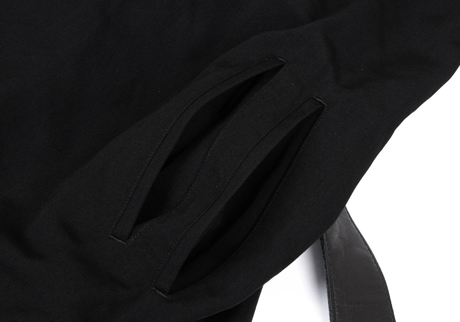 Yohji Yamamoto Yohji Yamamoto Wool Gabardine Leather Belted Coat Size US L / EU 52-54 / 3 - 11 Thumbnail