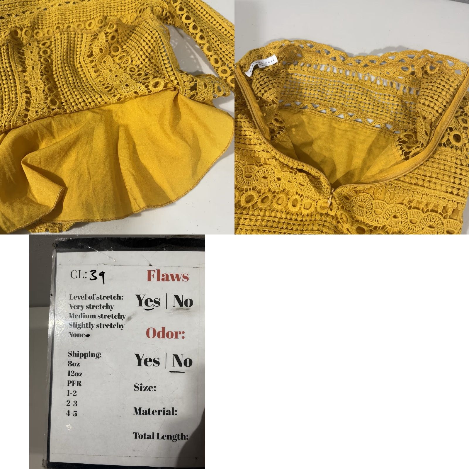 Vintage Endless Rose Shirt Lined Long Sleeve Yellow Crochet Lace Blouse S Womens Fit Regular Size S Size S / US 4 / IT 40 - 8 Thumbnail