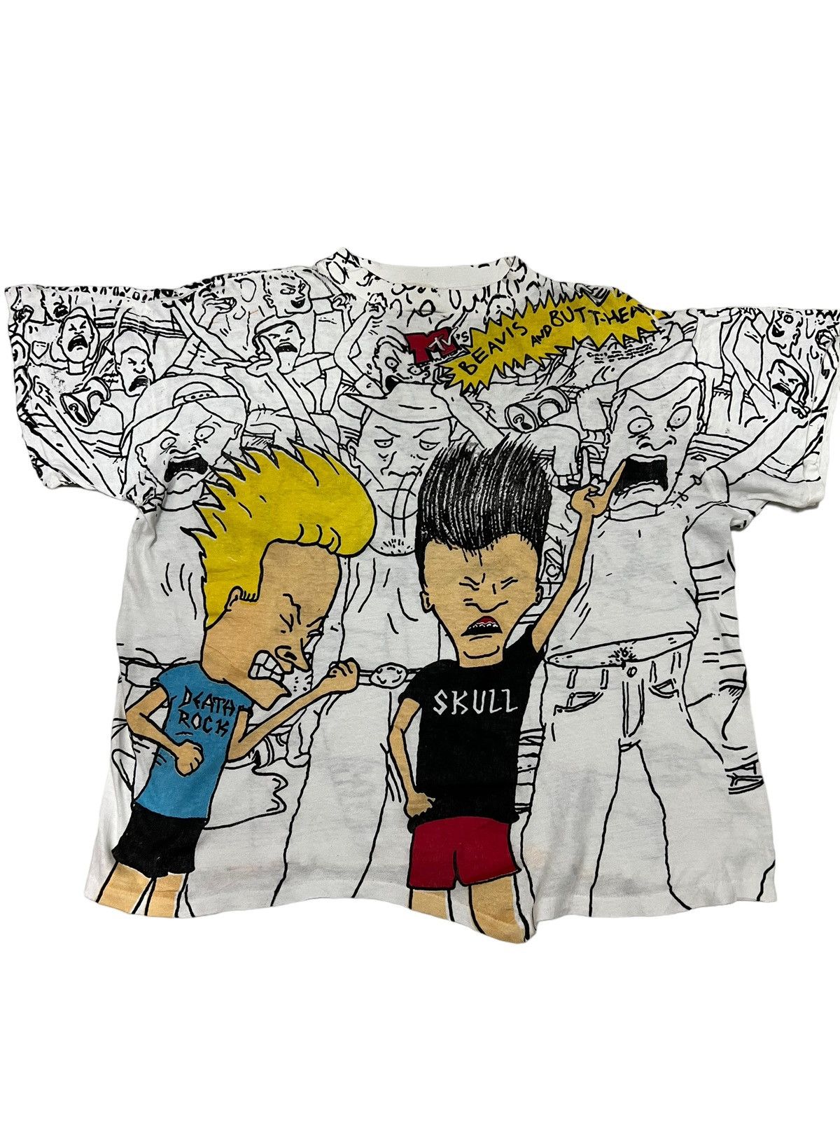 Band Tees Vintage 80’s Full Print Beavis And Butt-Head MTV Shirts Size US M / EU 48-50 / 2 - 1 Thumbnail