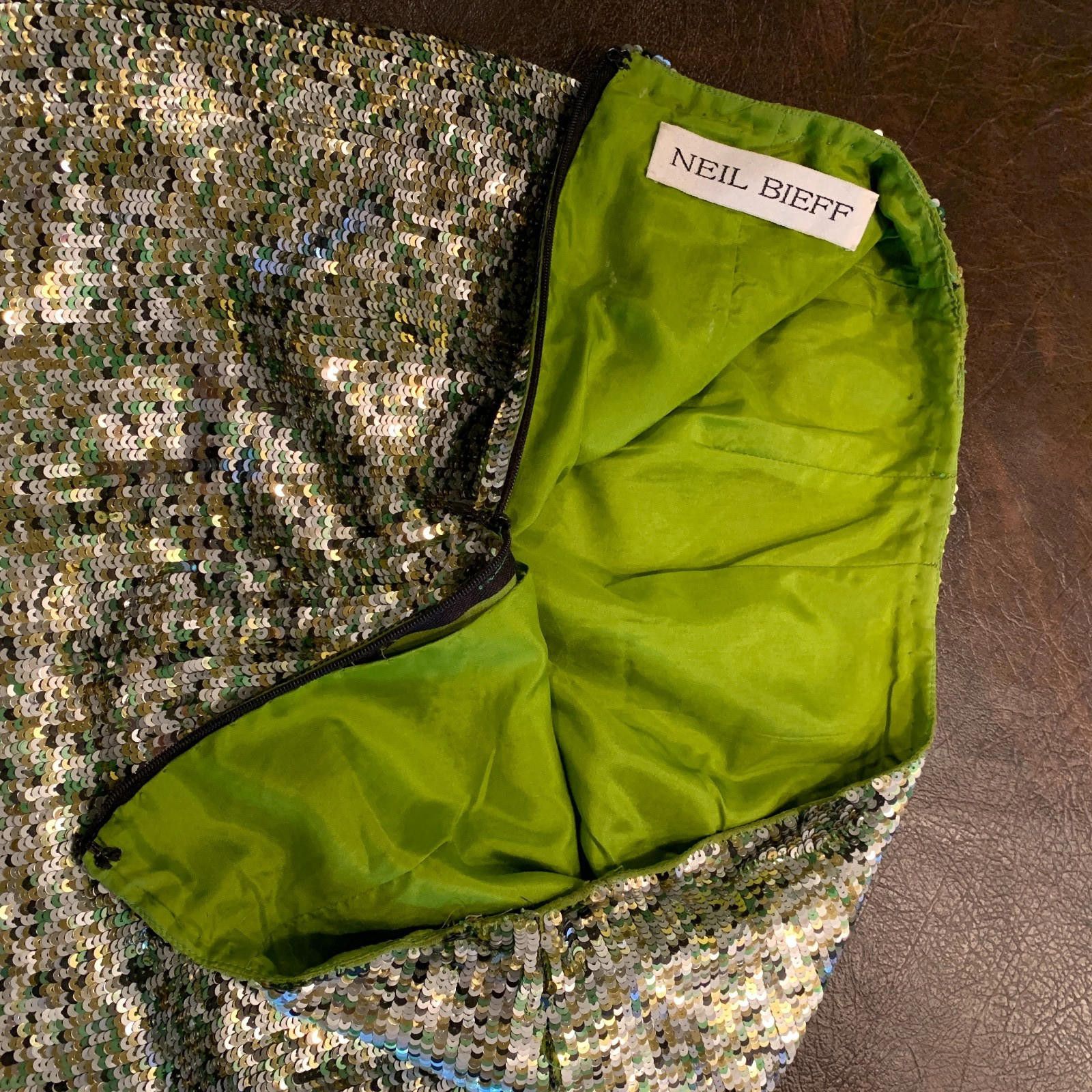 Designer Vintage 80s Neil Bieff Squence Mini Skirt 25" Waist (378) Size 28" / US 6 / IT 42 - 3 Thumbnail