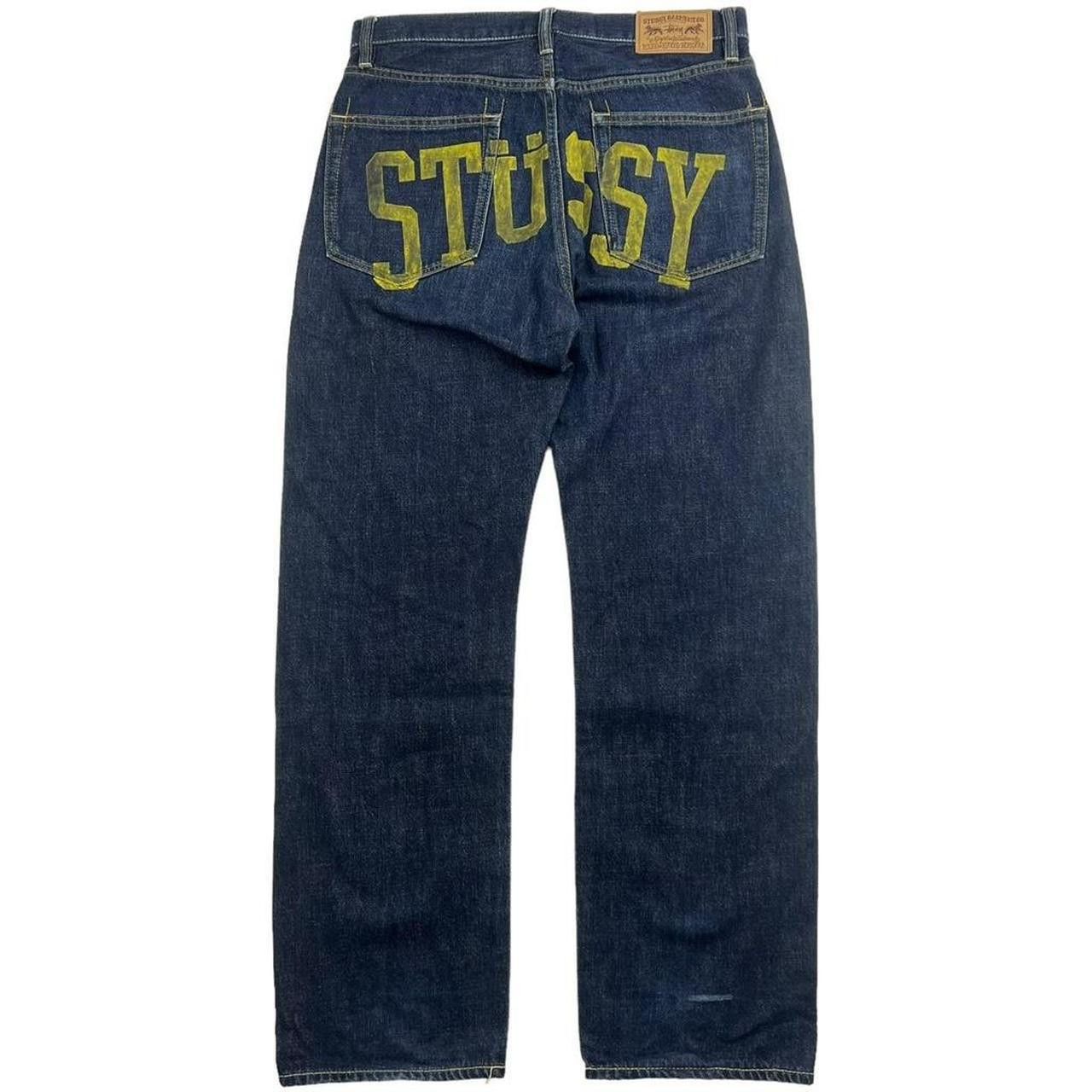 Stussy Vintage 2000s Yellow Stussy Spellout Jeans - Waist: 32” Size US 32 / EU 48 - 1 Thumbnail