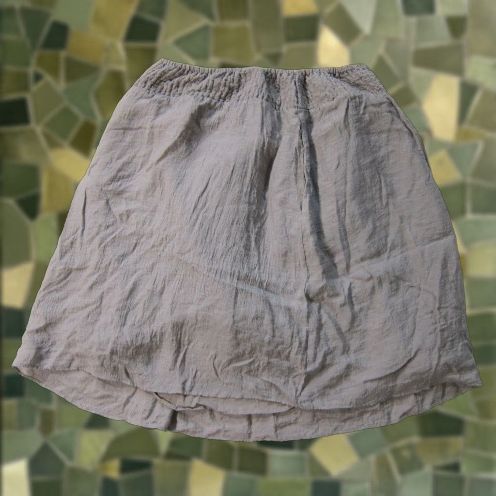 Vintage Halogen Skirt Women Medium A-Line Knee Length Grey Lined Pockets Rayon Nylon Elastic Waist Casual Formal 90s 00s Vintage Mens? Size 32" / US 10 / IT 46 - 1 Thumbnail