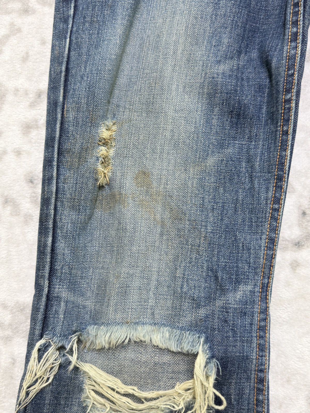 Japanese Brand Splendid Low Rise Distressed Flare Jeans Y2K Grunge Size US 32 / EU 48 - 8 Thumbnail