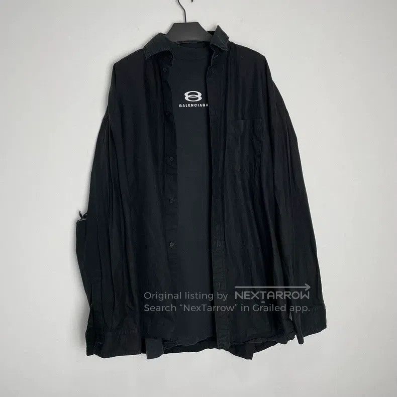 Balenciaga Balenciaga Fake Two-Piece Hole Long Sleeve Shirt Size US S / EU 44-46 / 1 - 1 Thumbnail
