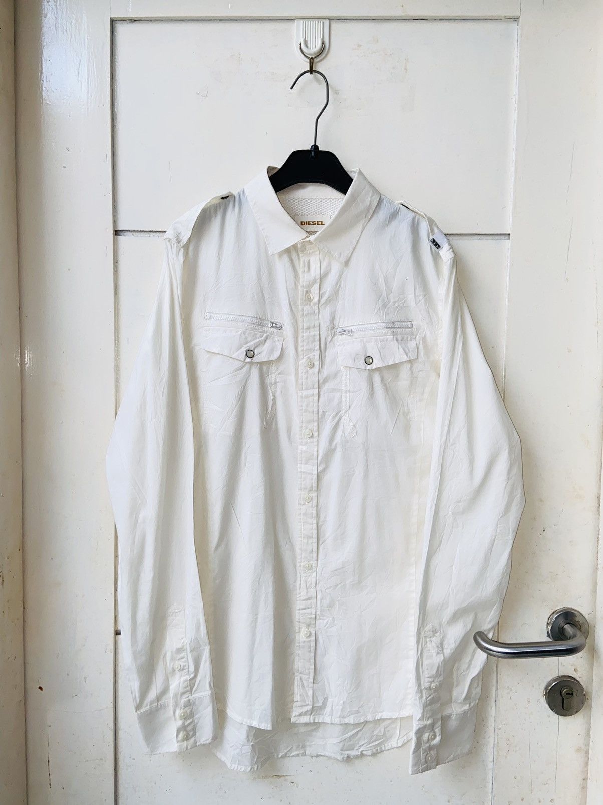 DIESEL White Shirt Slim Fit Size M