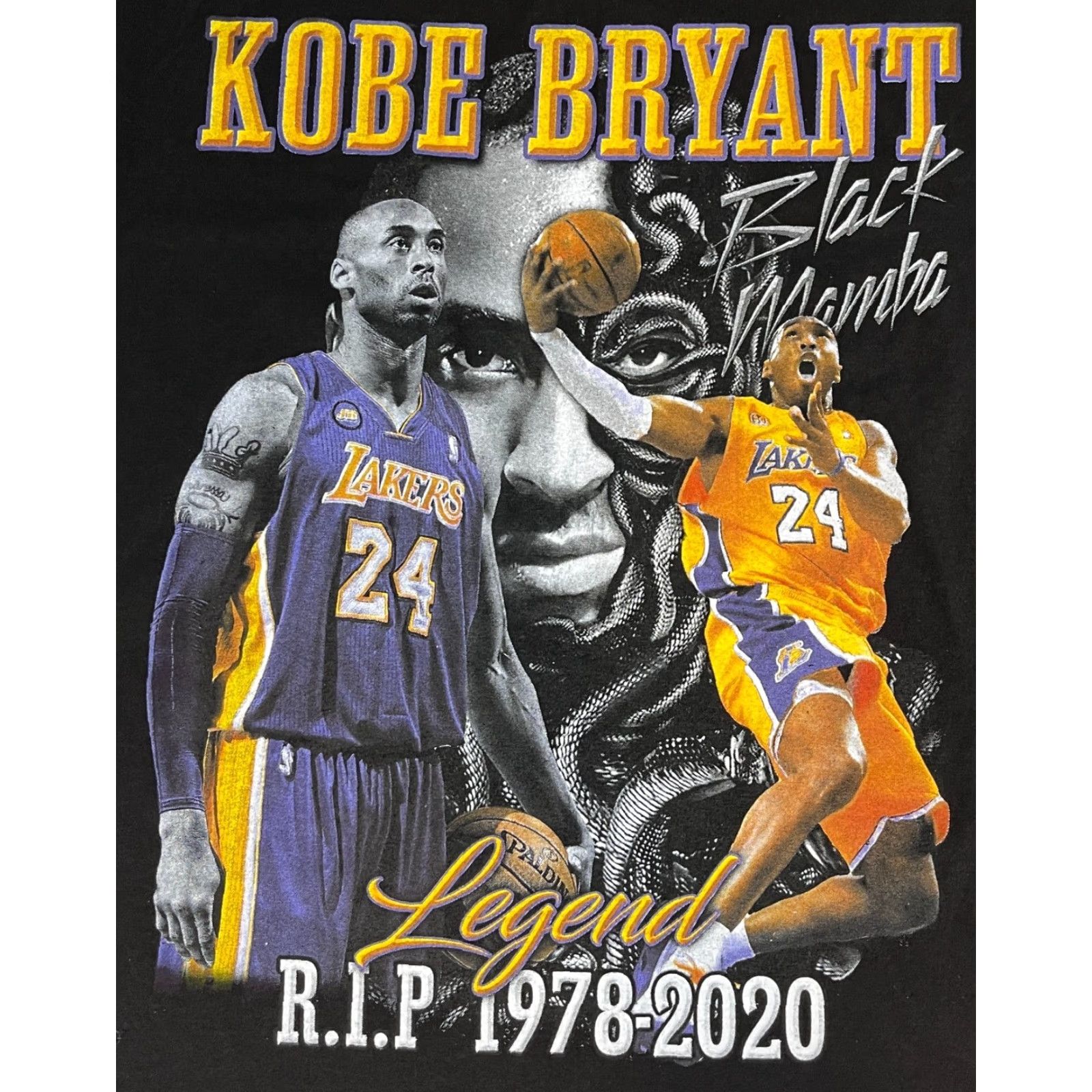 Vintage Kobe Bryant Black Mamba Legend T-Shirt Mens M Black 1978-2020 Vintage Size US M / EU 48-50 / 2 - 3 Thumbnail