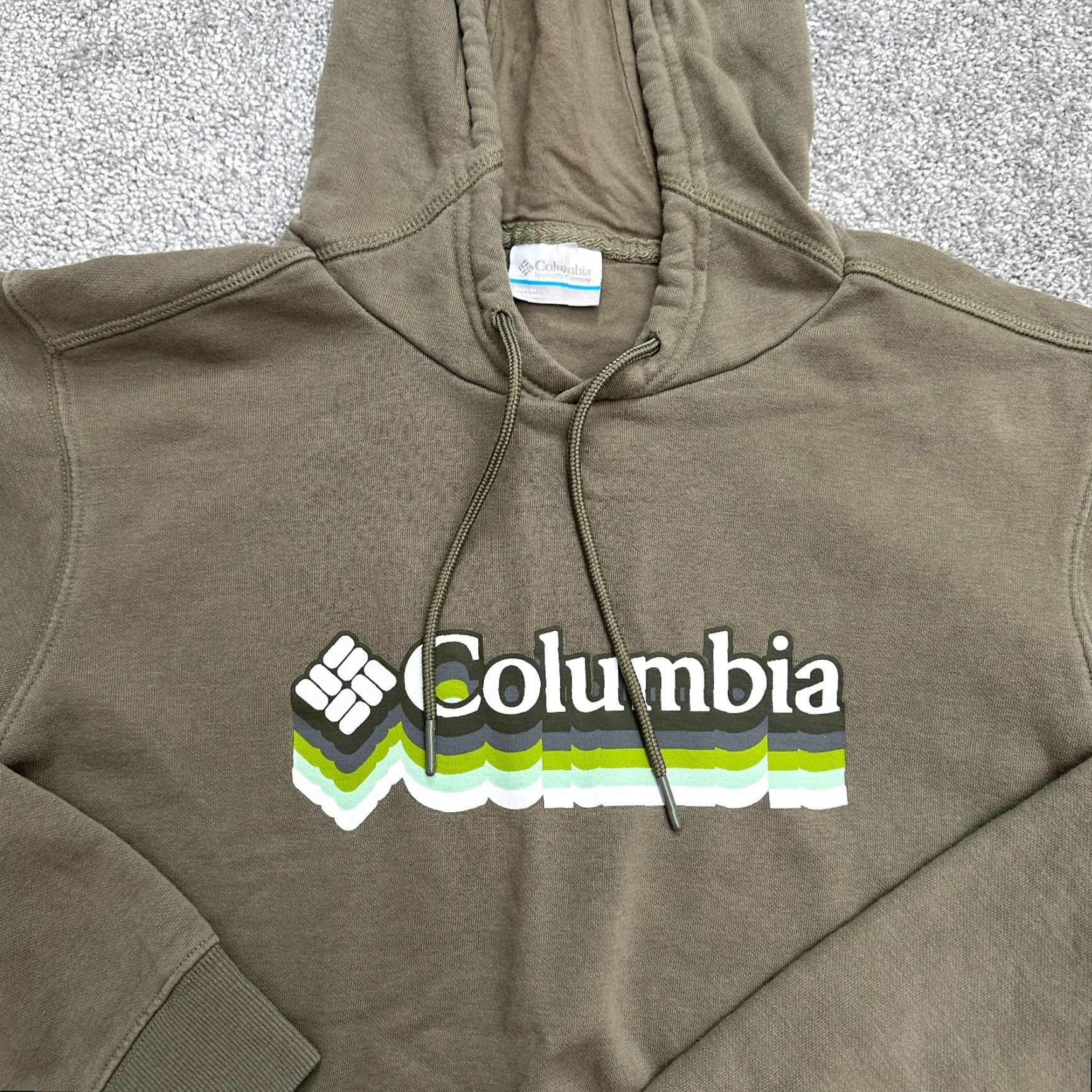 Vintage Columbia Hoodie Mens Small Green Fleece Drawstring Pullover Sweatshirt Size US S / EU 44-46 / 1 - 3 Thumbnail