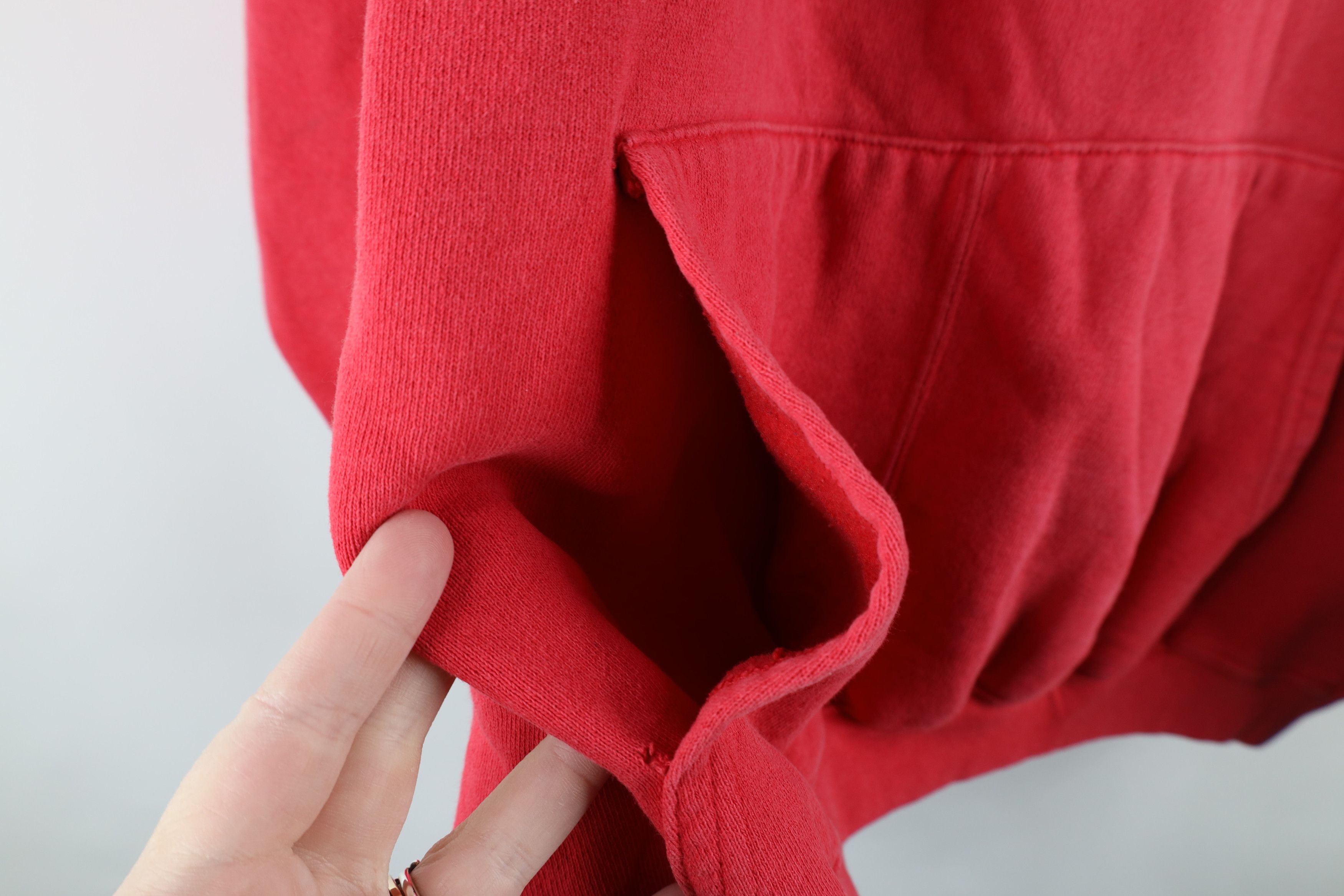 Vintage Vintage 90s Streetwear Faded Blank Hoodie Sweatshirt Red Size US XL / EU 56 / 4 - 4 Thumbnail