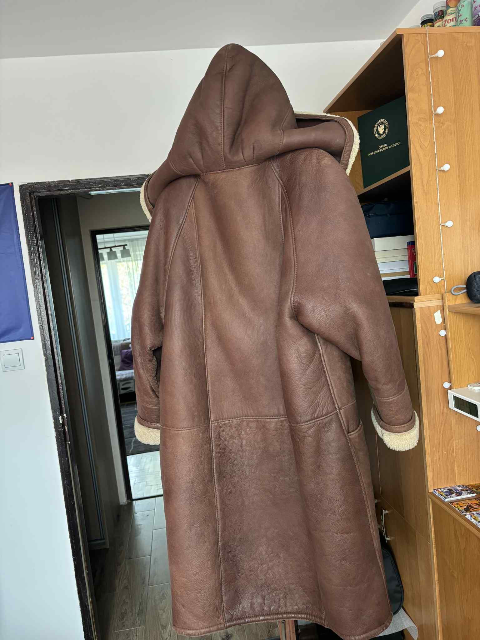 Other burgundy long sheepskin coat women's vintage 1980s natural Size XL / US 12-14 / IT 48-50 - 3 Thumbnail