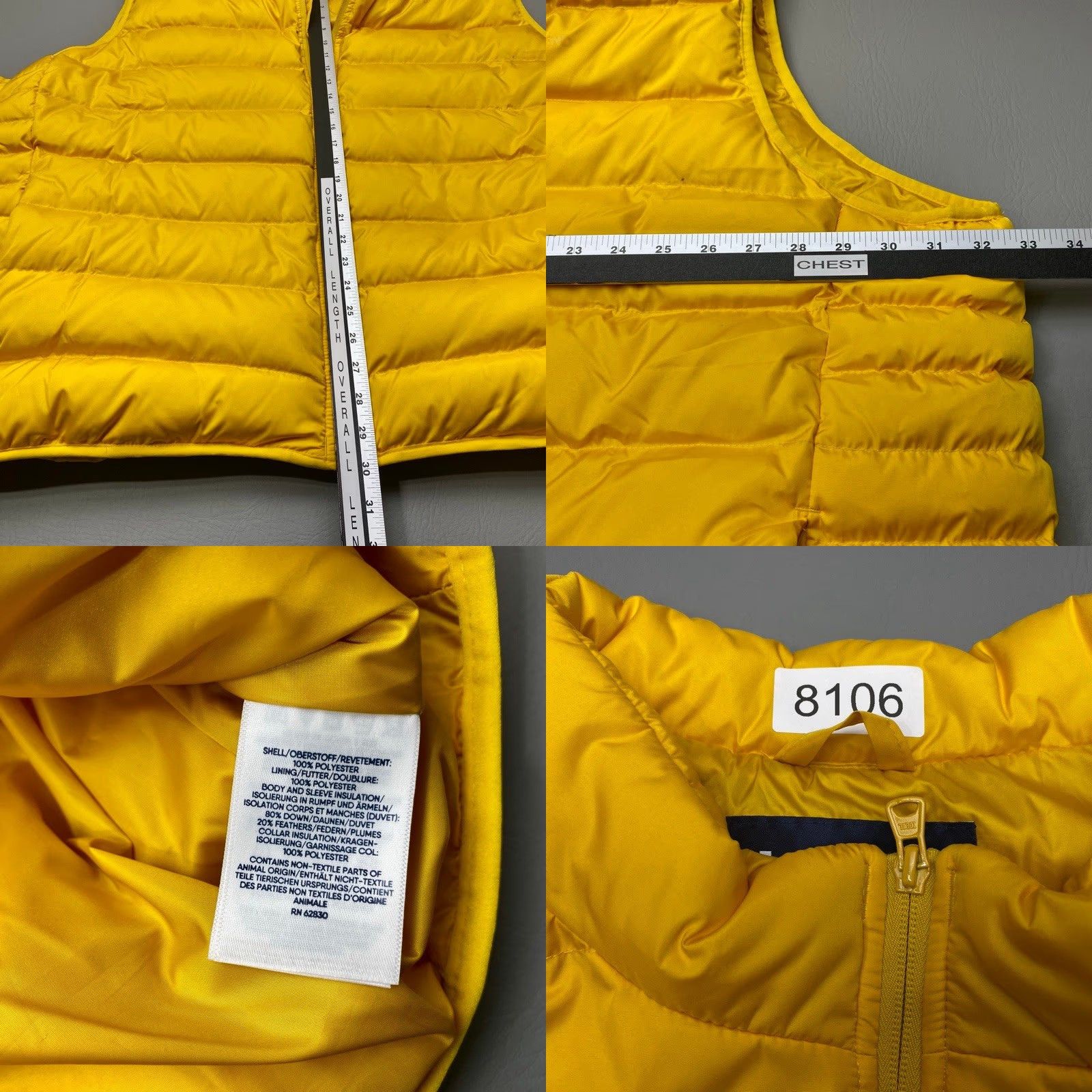 Lands' End Lands' End Vest Mens 4XL Tall Yellow Down Puffer Quilted Full Zip Insulated 8106 Size US XXL / EU 58 / 5 - 8 Thumbnail