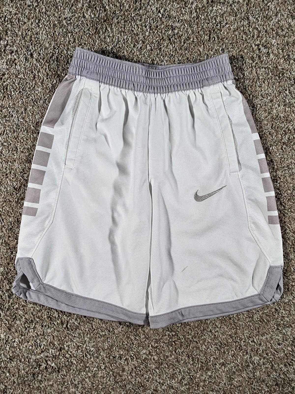 Nike Nike Dri-Fit White Gray Kids M Shorts Size US 26 / EU 42 - 1 Thumbnail