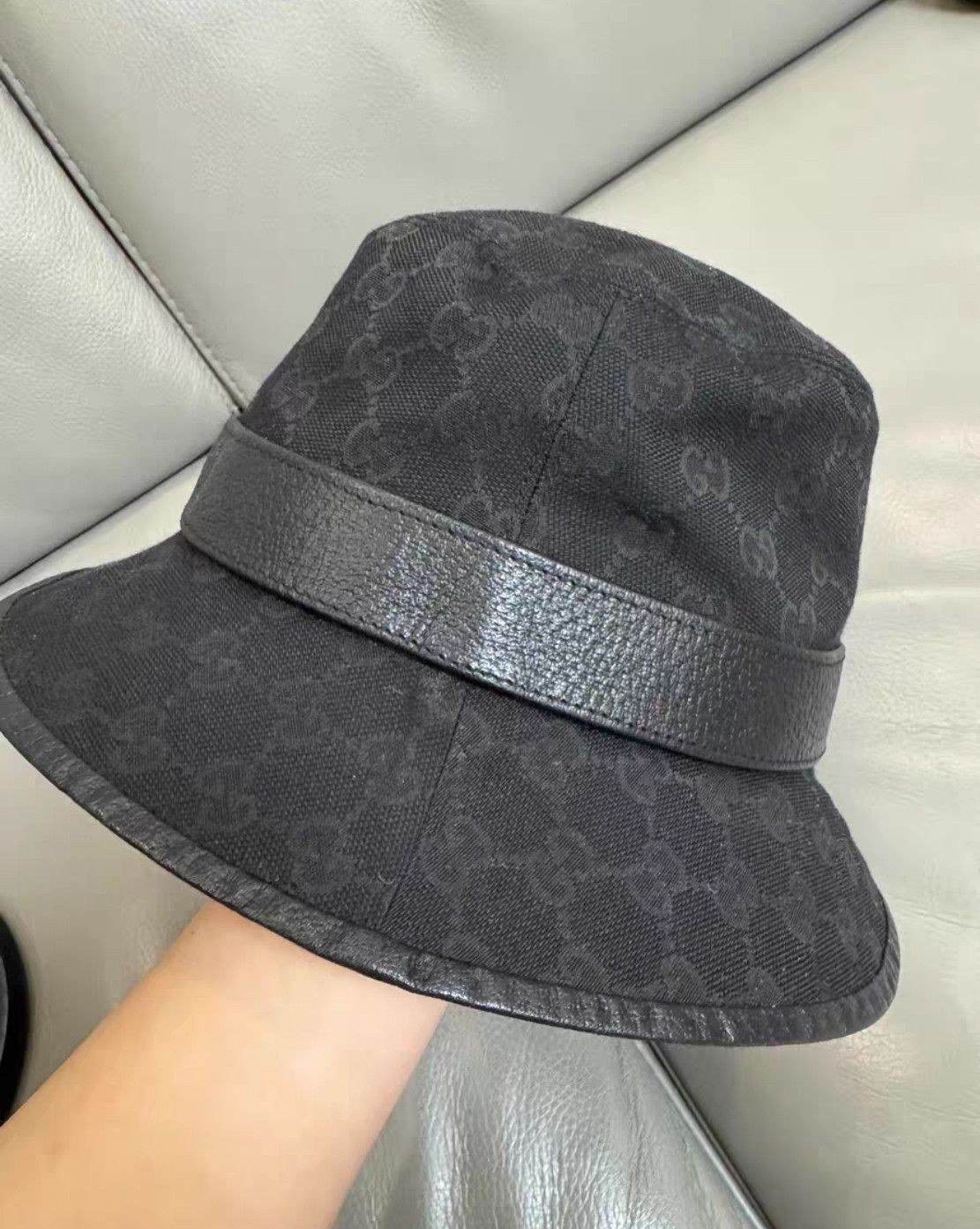 Gucci gucci black bucket hat with gold logo-2507 Size ONE SIZE - 2 Thumbnail