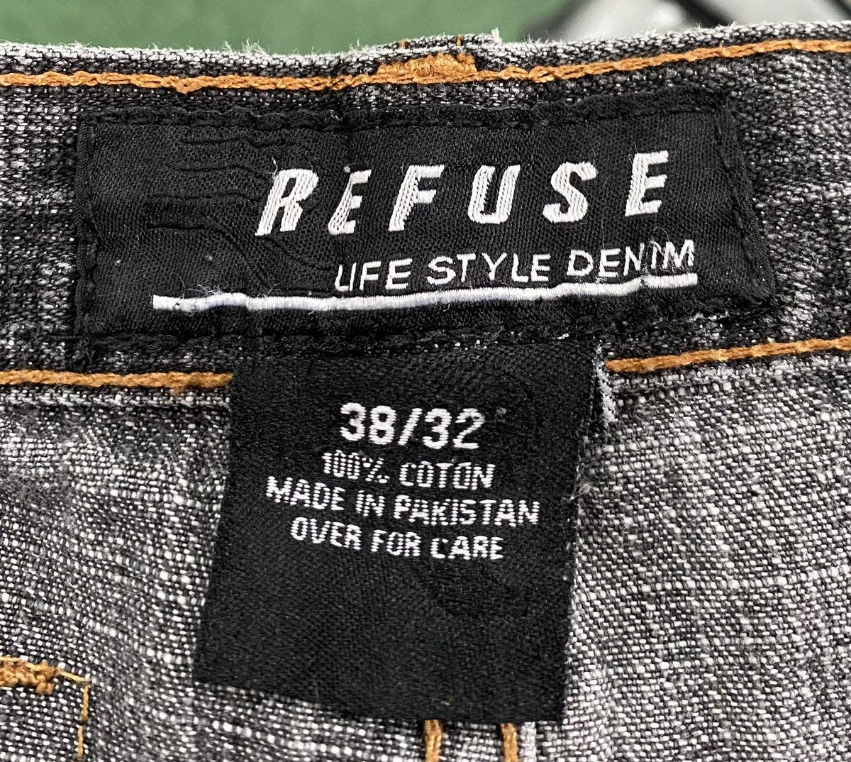 Other Vintage Y2K Refuse Embroidered Baggy Black Jeans Mens 38x31 Size US 38 / EU 54 - 6 Thumbnail