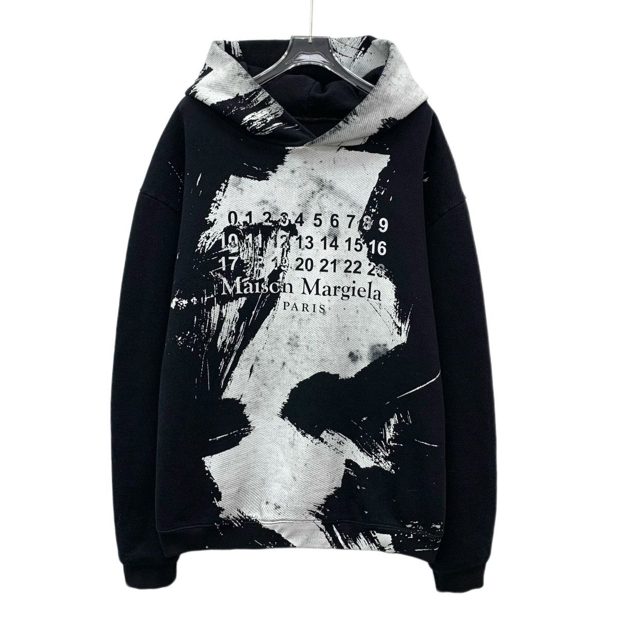 Maison Margiela Maison Margiela Black Ink Wash Hooded Sweatshirt K26WX Size S / US 4 / IT 40 - 1 Thumbnail