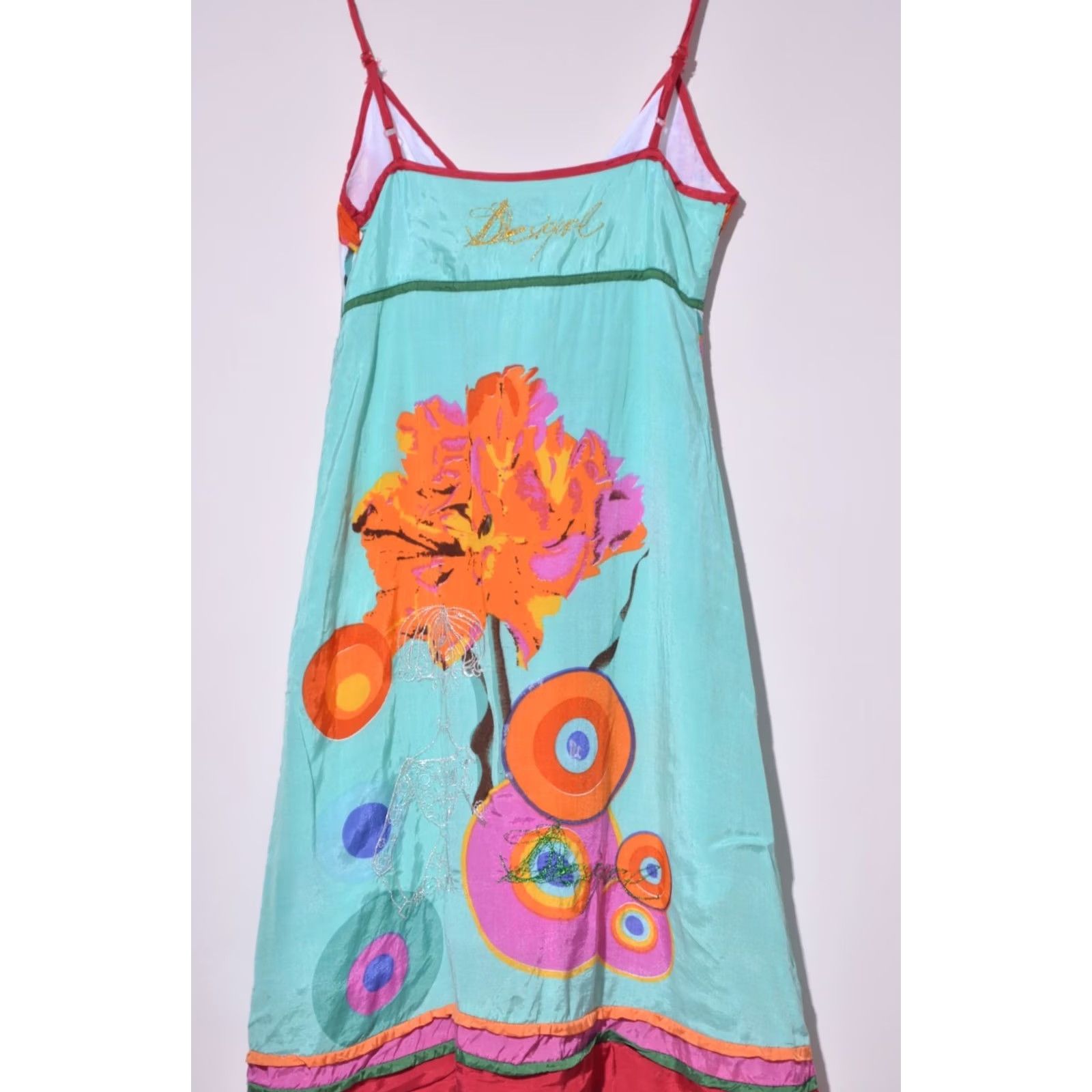 Desigual Desigual Womens A-Line Dress Sleeveless V-Neck Multicoloured Floral Regular 38 Lis Casual Party/Cocktail Travel Womens Size XS / US 0-2 / IT 36-38 - 4 Thumbnail