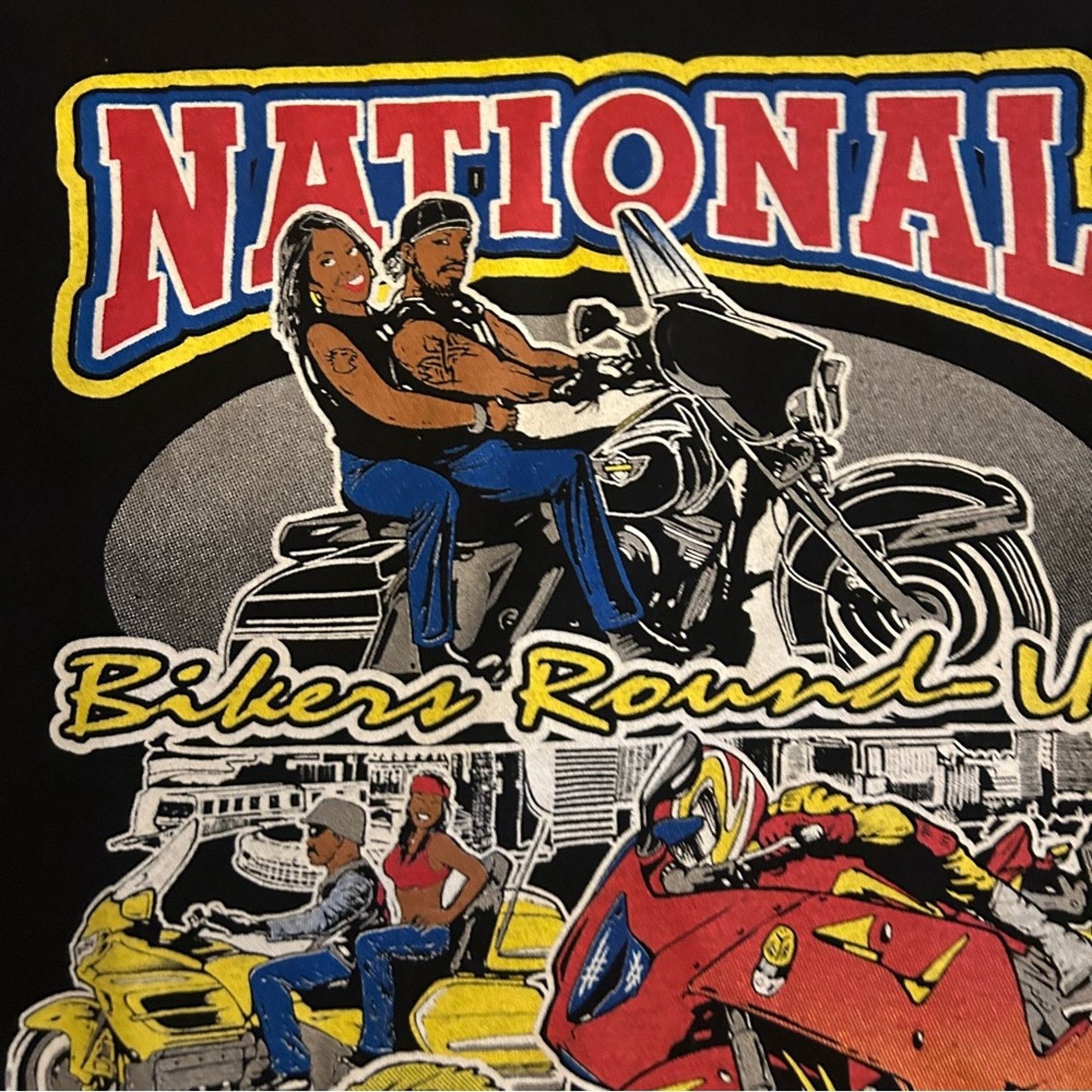 Vintage Y2K African-American Bikers Motorcycle Club Graphic T-Shirt Size M / US 6-8 / IT 42-44 - 4 Thumbnail