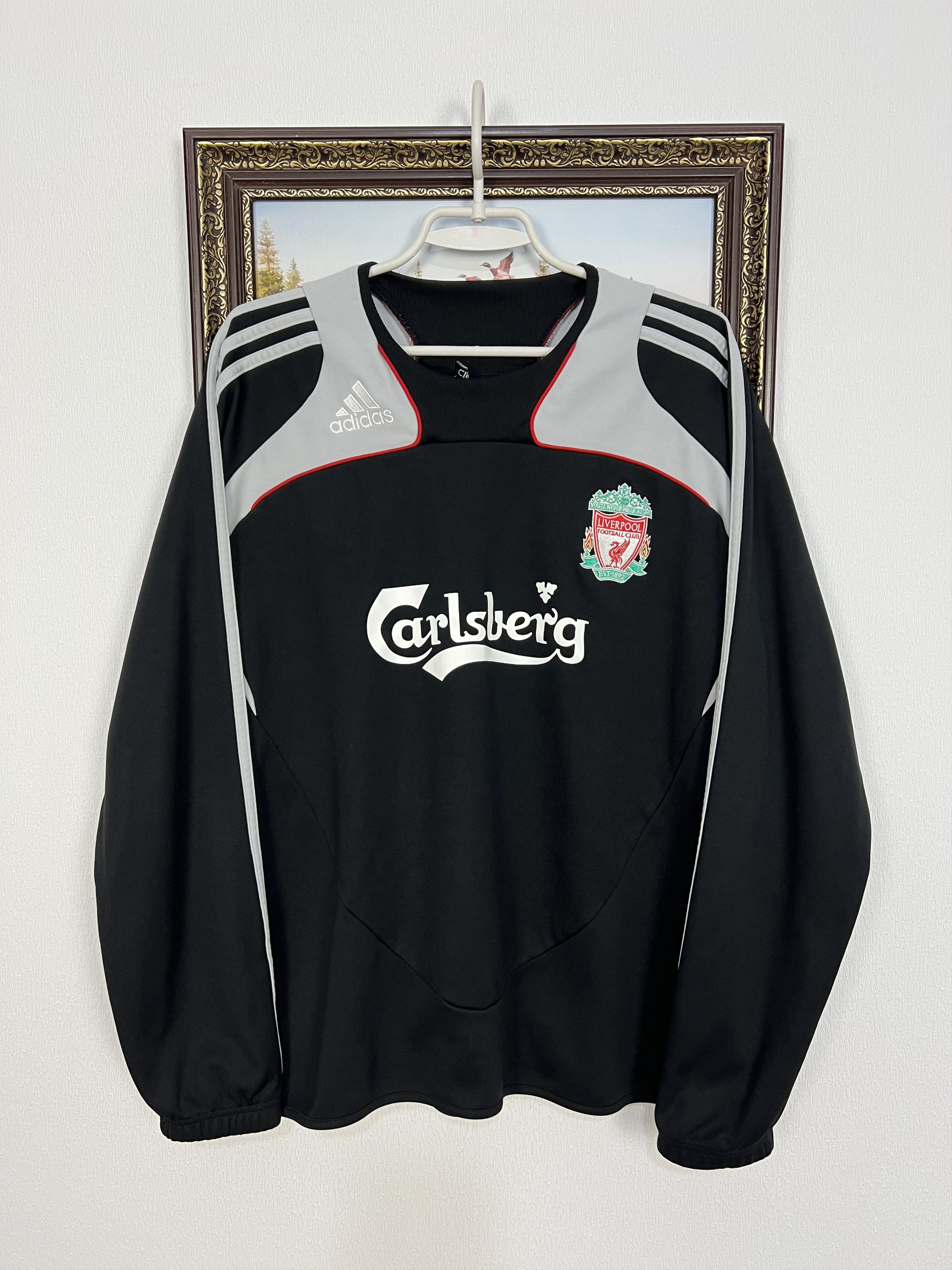 Adidas Liverpool Football Sweatshirt Soccer Track Top Crewneck Size US XL / EU 56 / 4 - 1 Thumbnail