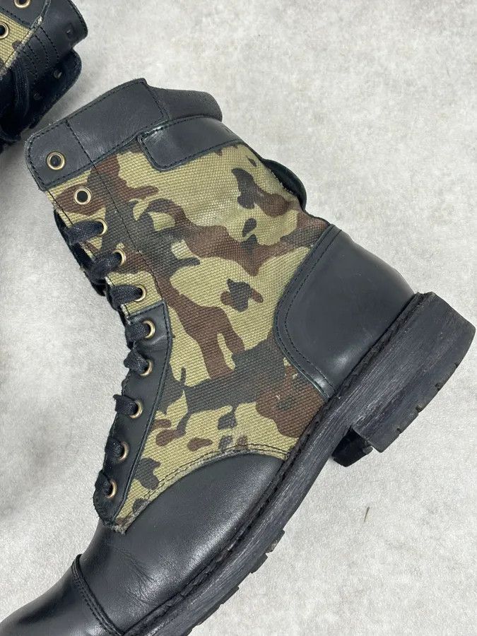 Diesel Diesel Black Leather Camouflage Military Lace-Up Boots Size US 10 / EU 43 - 13 Thumbnail