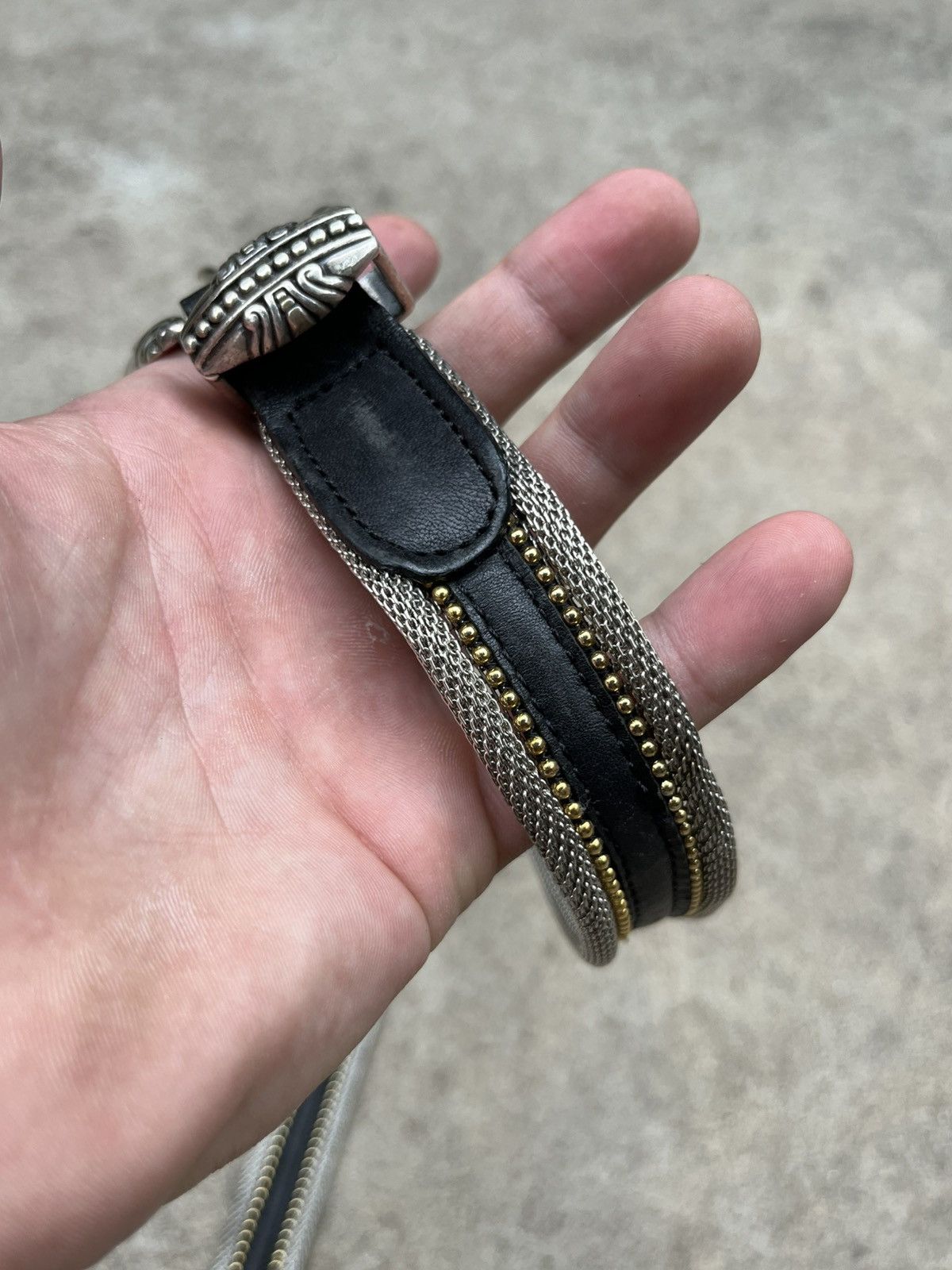 Vintage Black / Silver / Gold Metallic Belt Size ONE SIZE - 4 Thumbnail