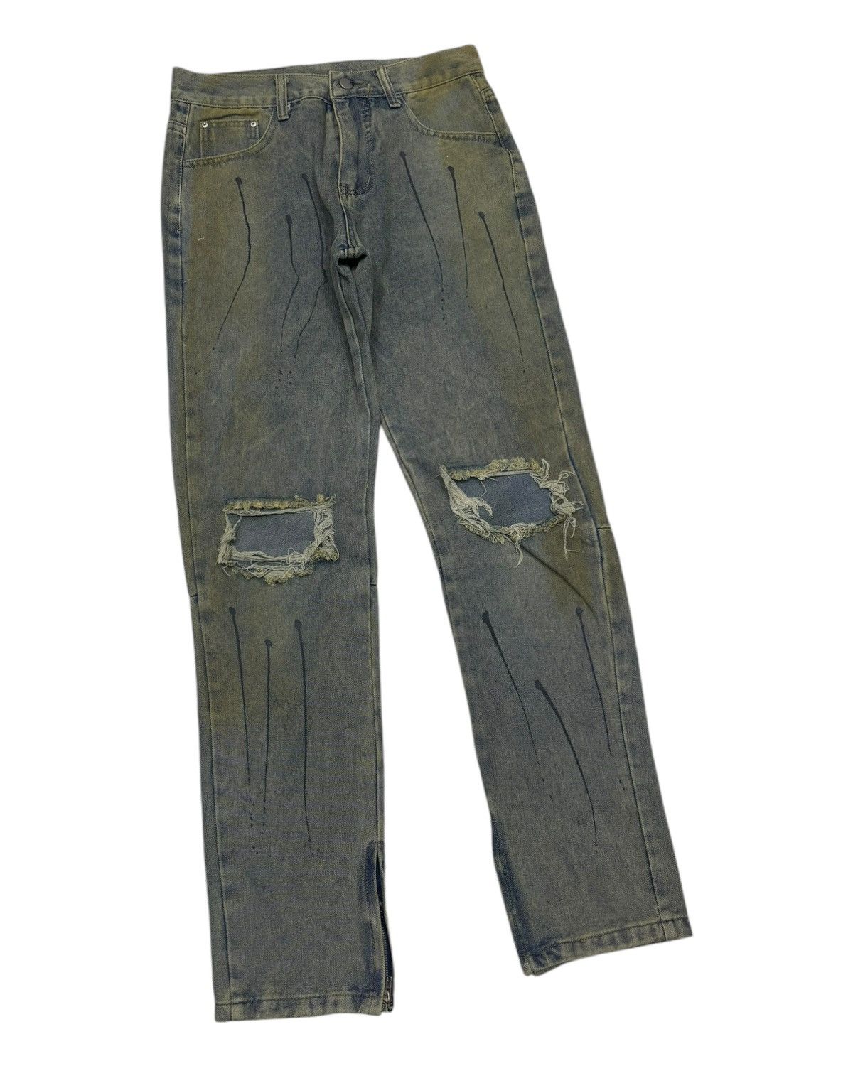 Japanese Brand VINTAGE JAPANESE RICK OWENS STYLE DISTRESSED DENIM JEANS Size US 30 / EU 46 - 3 Thumbnail