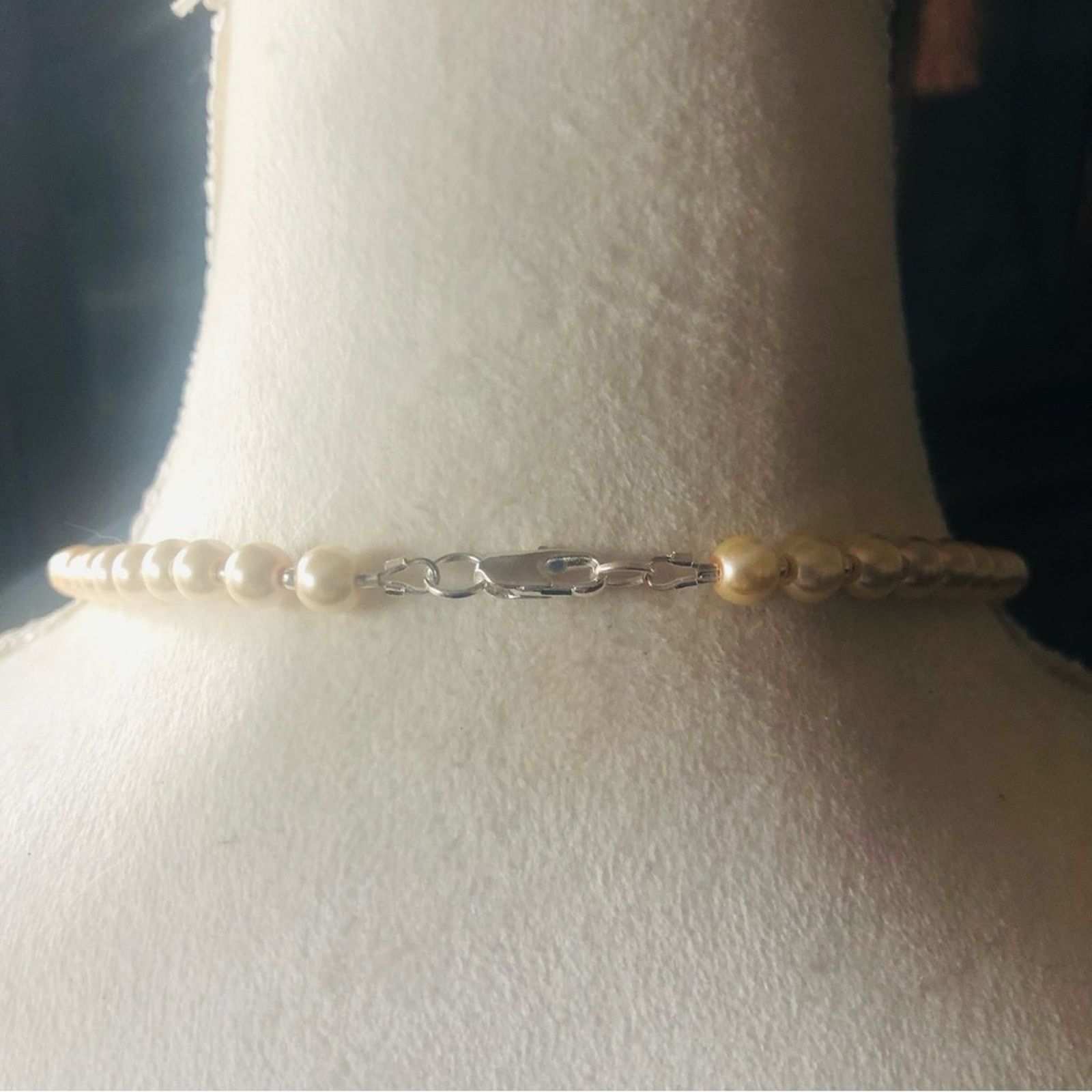 Handmade Handcrafted repurpose snow queen pearl dome Pearl necklace Size ONE SIZE - 7 Thumbnail
