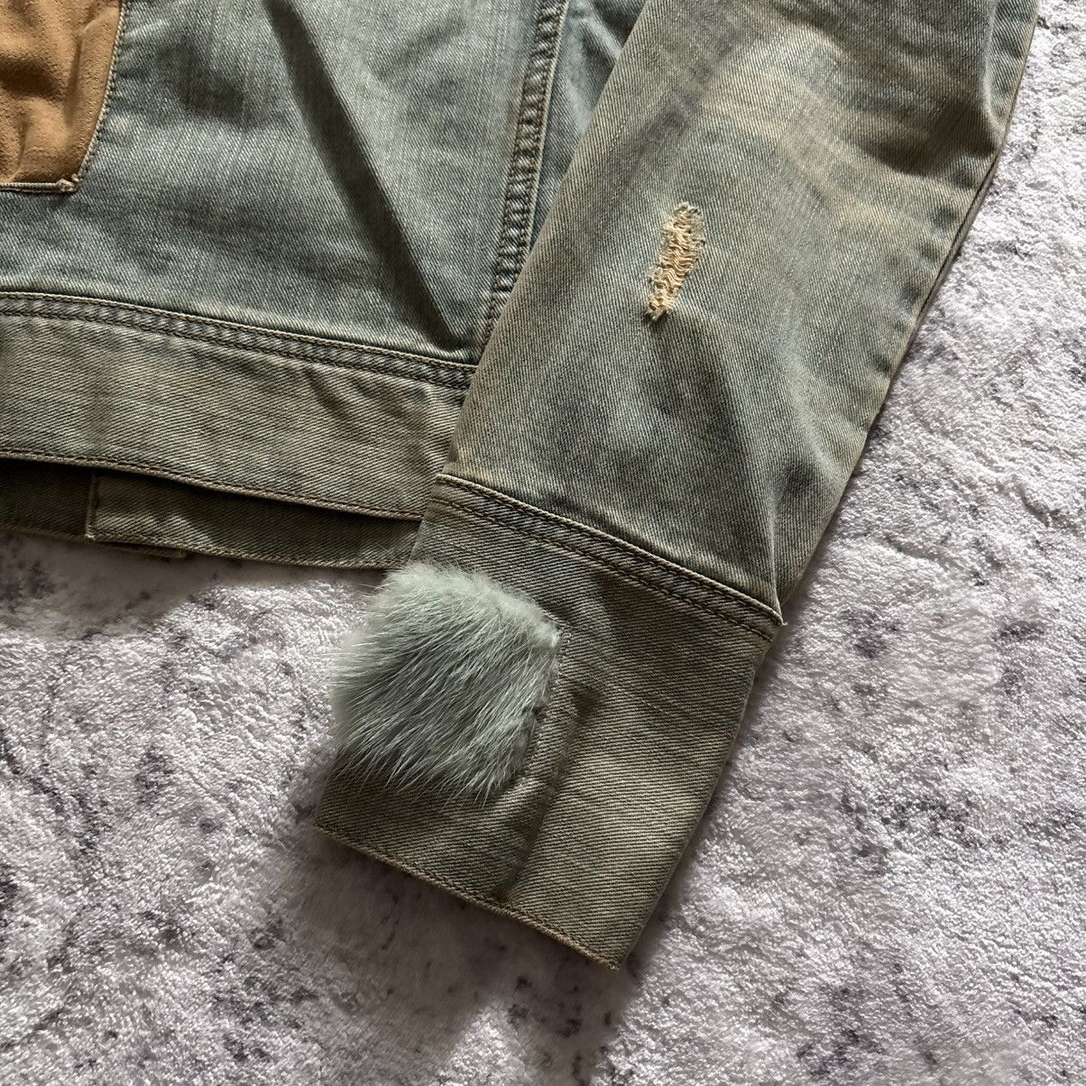 If Six Was Nine Led Rechwe Dallas Mink Fur Denim Jacket | Size L Size US L / EU 52-54 / 3 - 7 Thumbnail