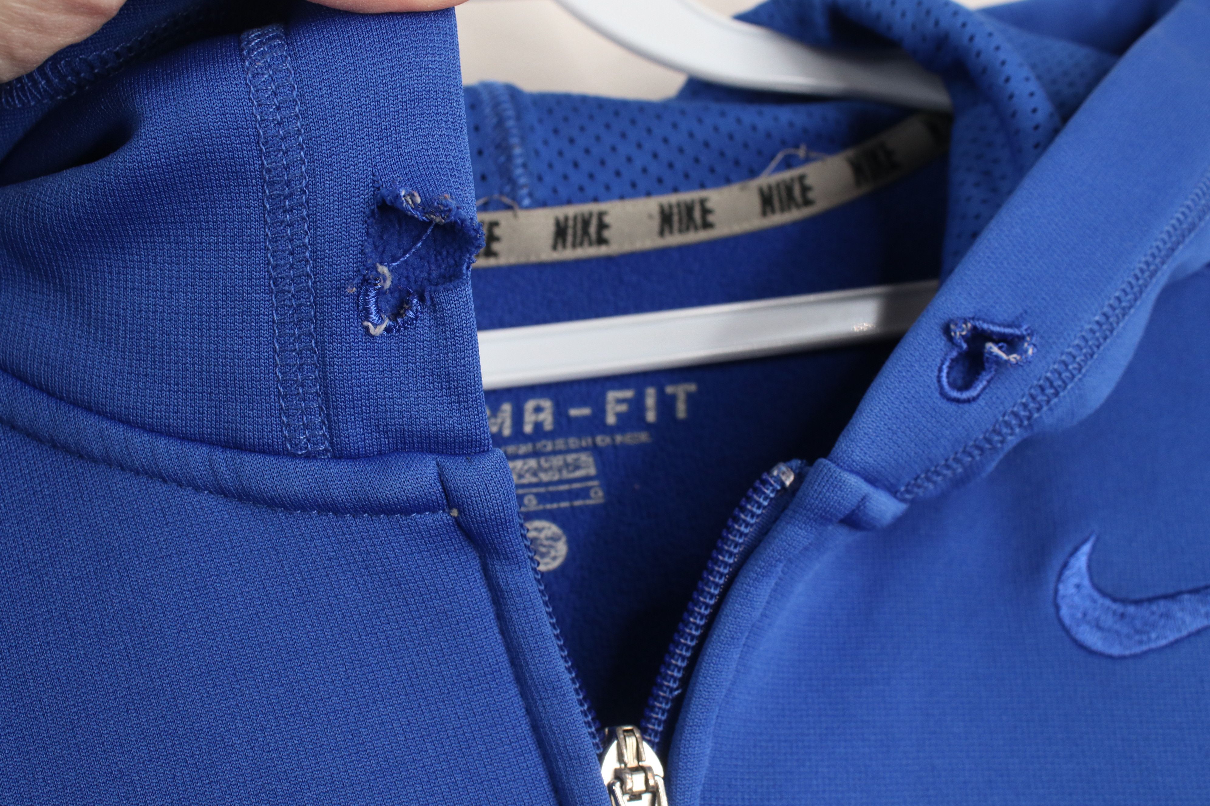 Nike × Vintage Vintage Y2K Nike Therma Fit Monochrome Full Zip Hoodie Blue Size US L / EU 52-54 / 3 - 5 Thumbnail