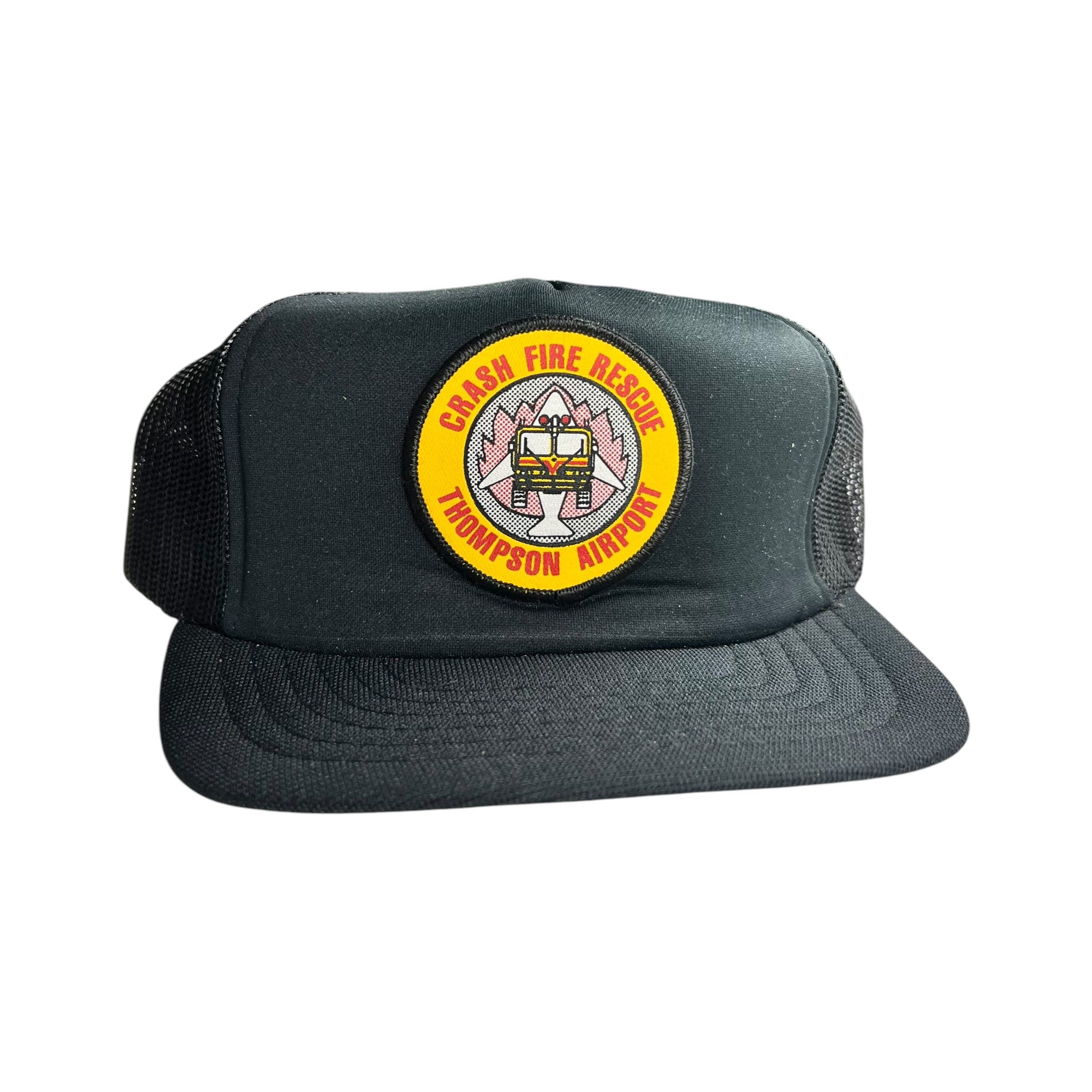 Vintage Black Crash Fire Rescue Trucker Hat Size ONE SIZE - 2 Thumbnail