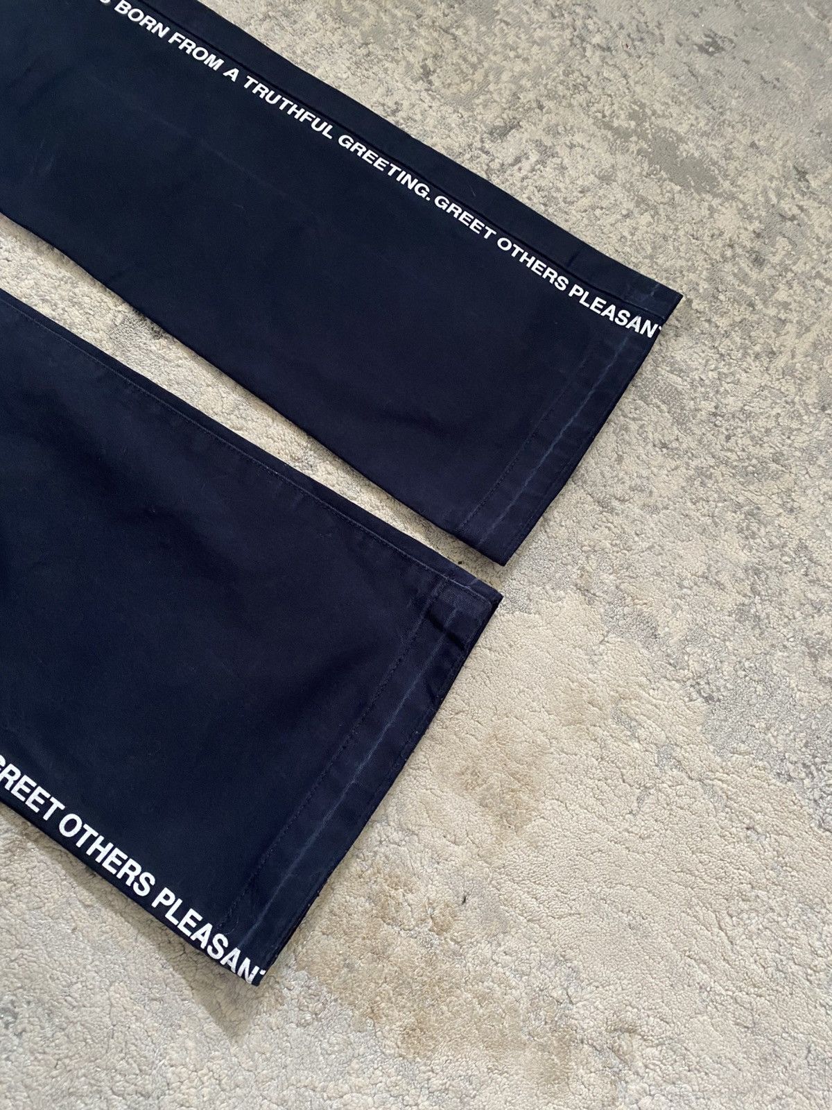 Junya Watanabe SS02 Poem Bootcut Pant "Greet Others Pleasantly" Size US 32 / EU 48 - 3 Thumbnail