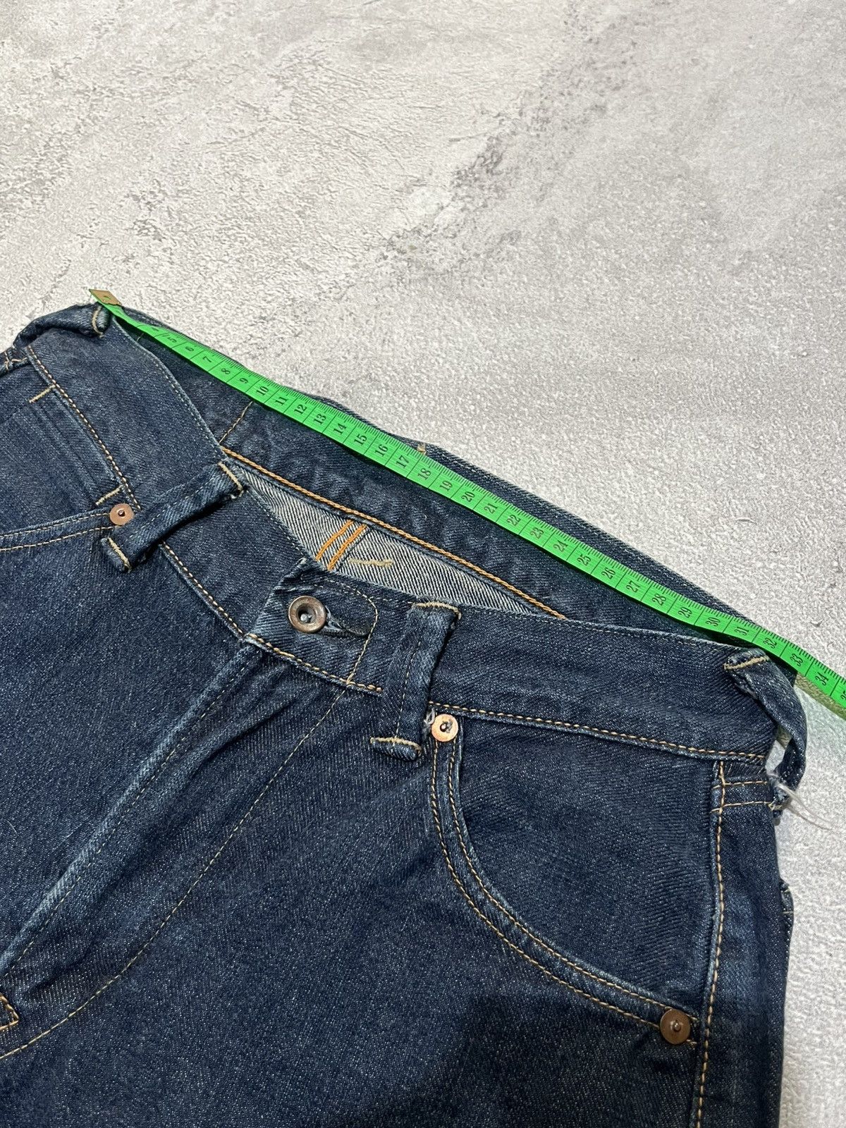 45rpm Japanese 45rpm Denim Cropped Indigo Dyeing R Embroidery Size 26" / US 2 / IT 38 - 7 Thumbnail
