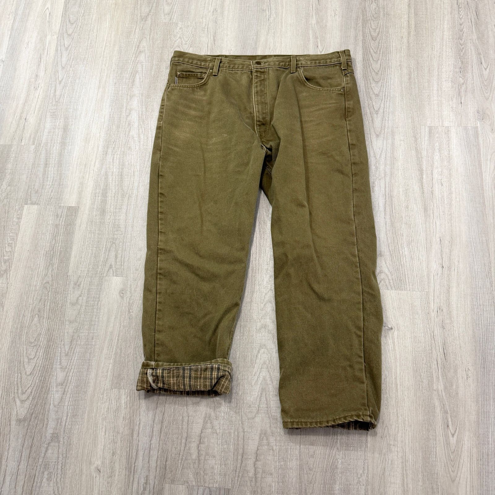 Carhartt Vintage Carhartt Flannel Lined Pants Men's 42x30 Olive Size US 42 / EU 58 - 1 Thumbnail