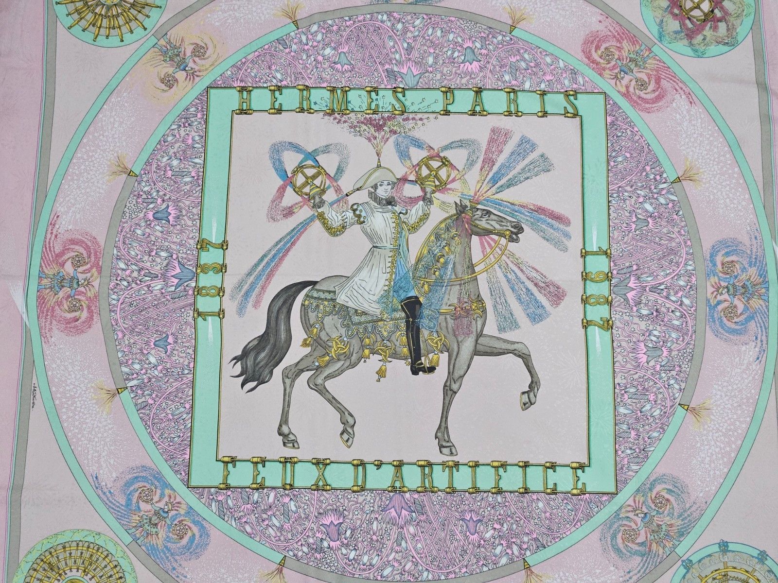 Hermes Hermes Feux d' Artifice Jacquard Silk Scarf Size ONE SIZE - 2 Thumbnail