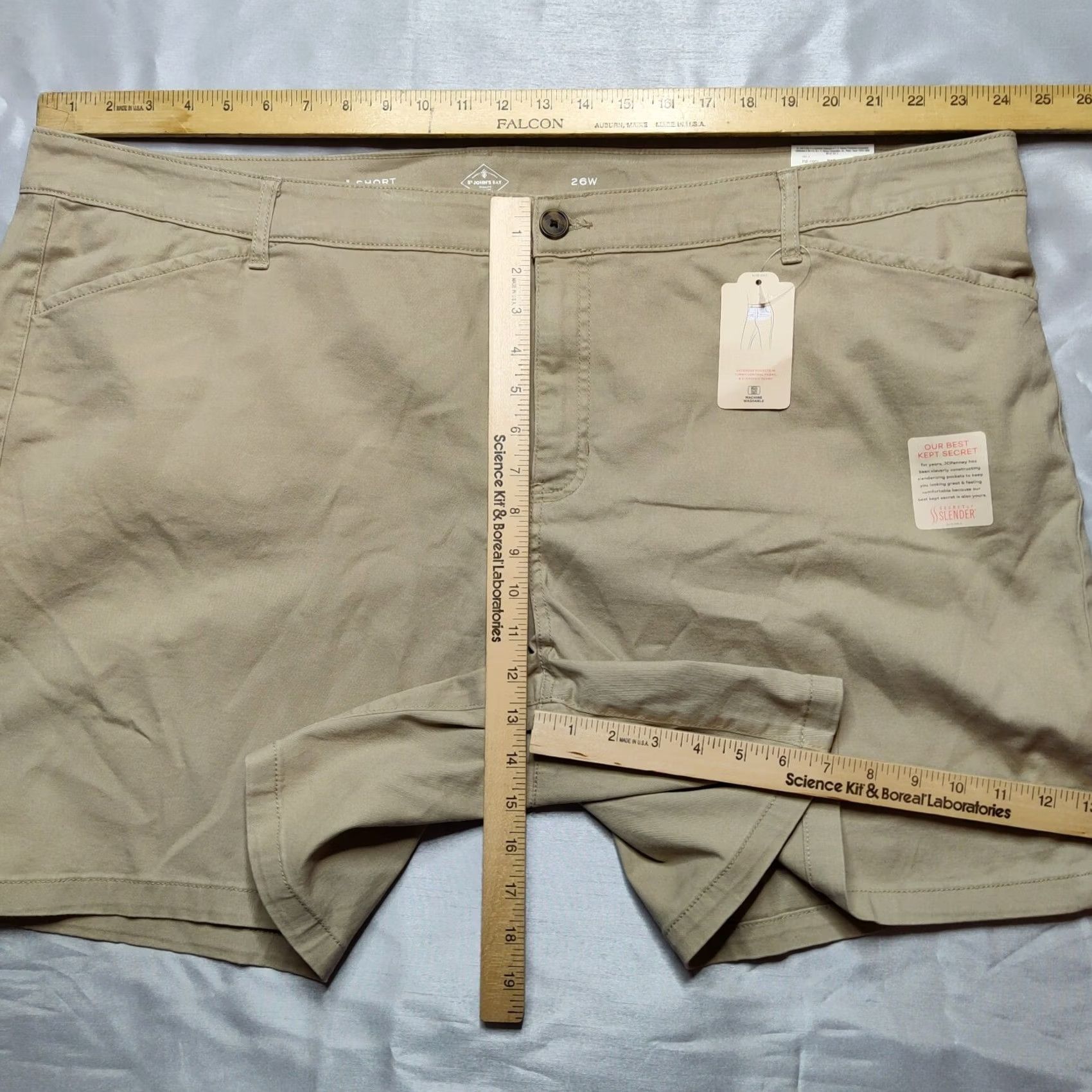 Vintage St Johns Bay Women Plus 26W Biscotti Secretly Slender 7" Shorts NEW Size 26" / US 2 / IT 38 - 3 Thumbnail