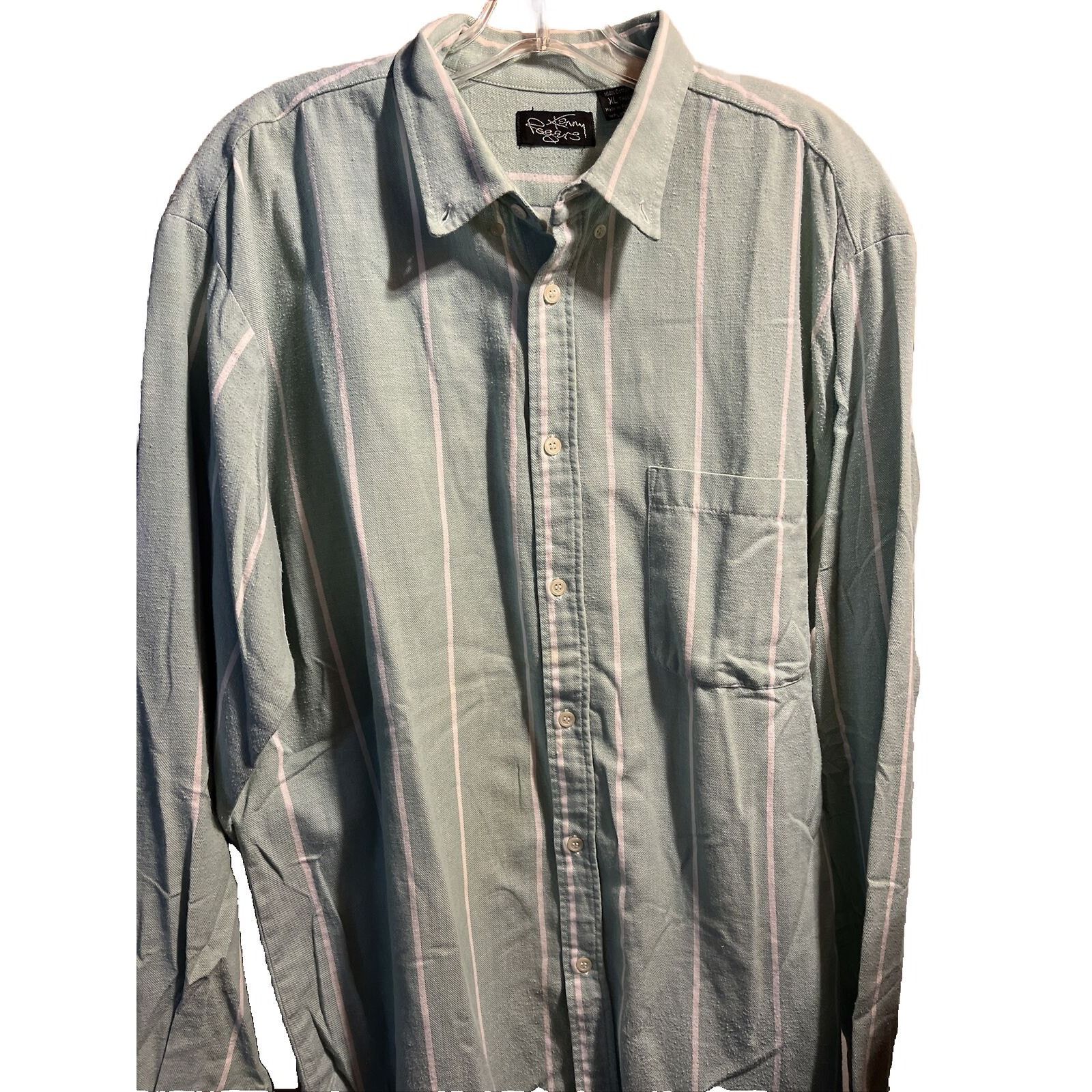 Other Kenny Rogers Vintage Mens XLT Green Striped LS Cotton Shirt Size US XL / EU 56 / 4 - 1 Thumbnail