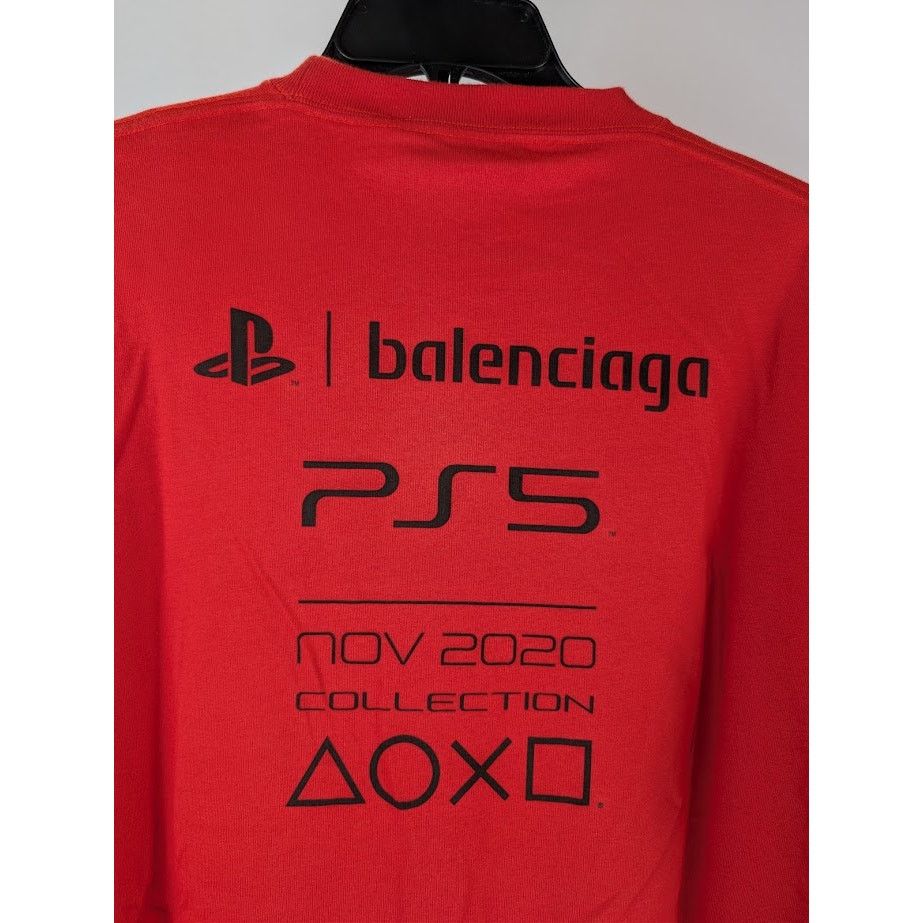 Balenciaga o1rshd1 Playstation Vintage Jersey T-Shirt in Red Size US XS / EU 42 / 0 - 14 Thumbnail