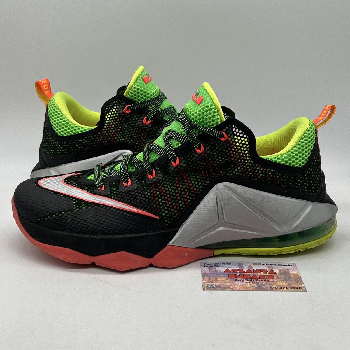 image of Lebron 12 Low Remix Shoes in Black, Men's