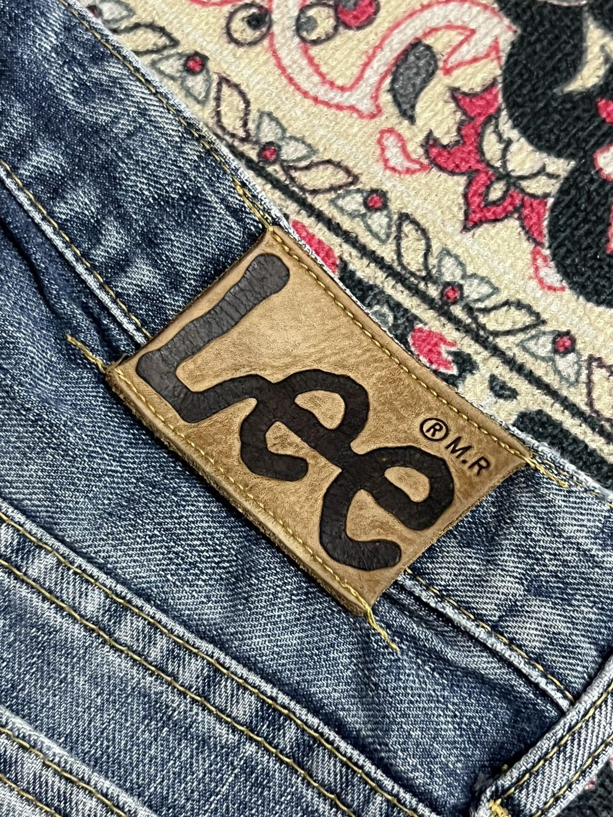 Lee Vintage Japanese Lee Riders Blue Washed Flare Jeans Size US 30 / EU 46 - 8 Thumbnail