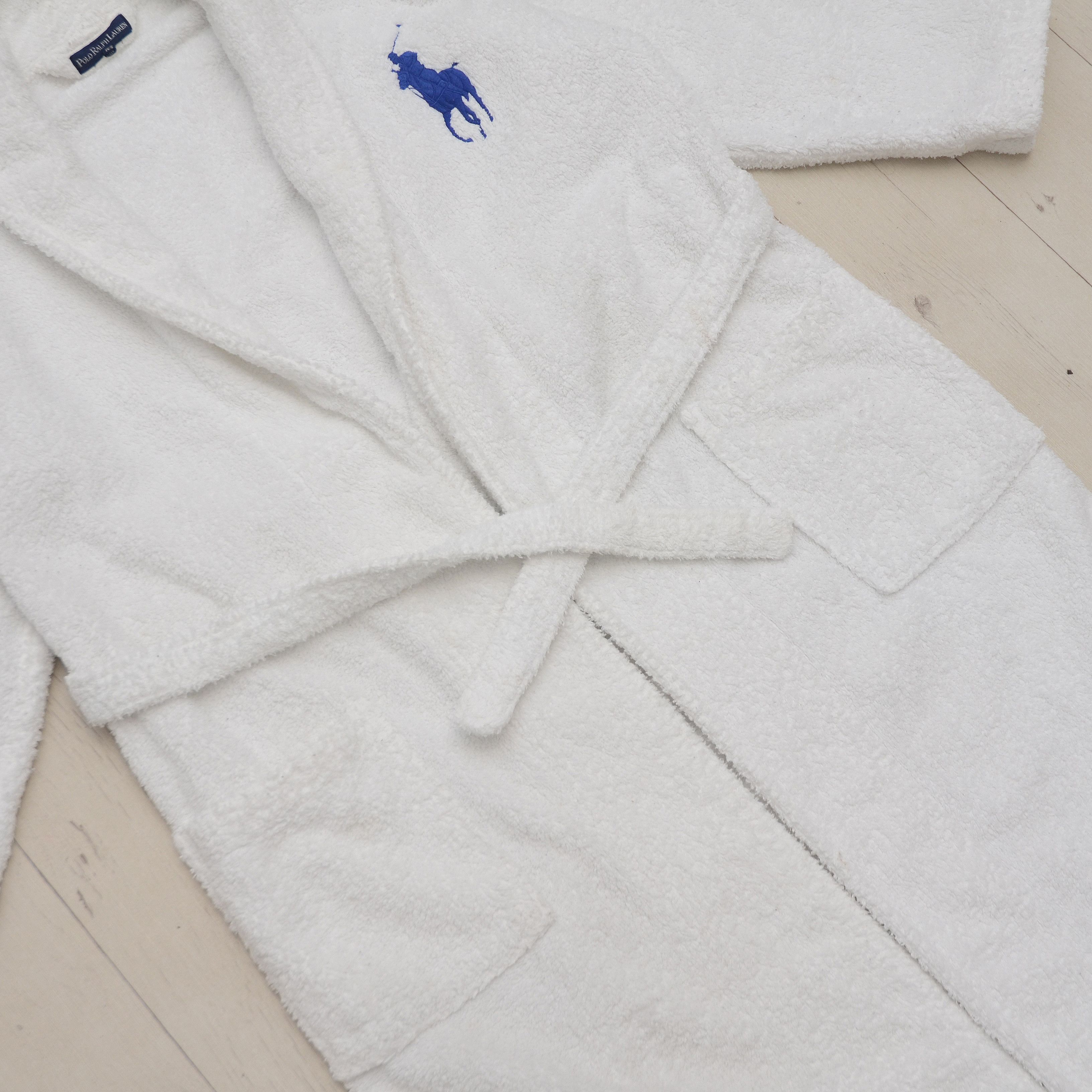 Polo Ralph Lauren × Ralph Lauren × Vintage Polo Ralph Lauren Unisex Robe Bathrobe S/M Big Pony Logo Size ONE SIZE - 5 Thumbnail