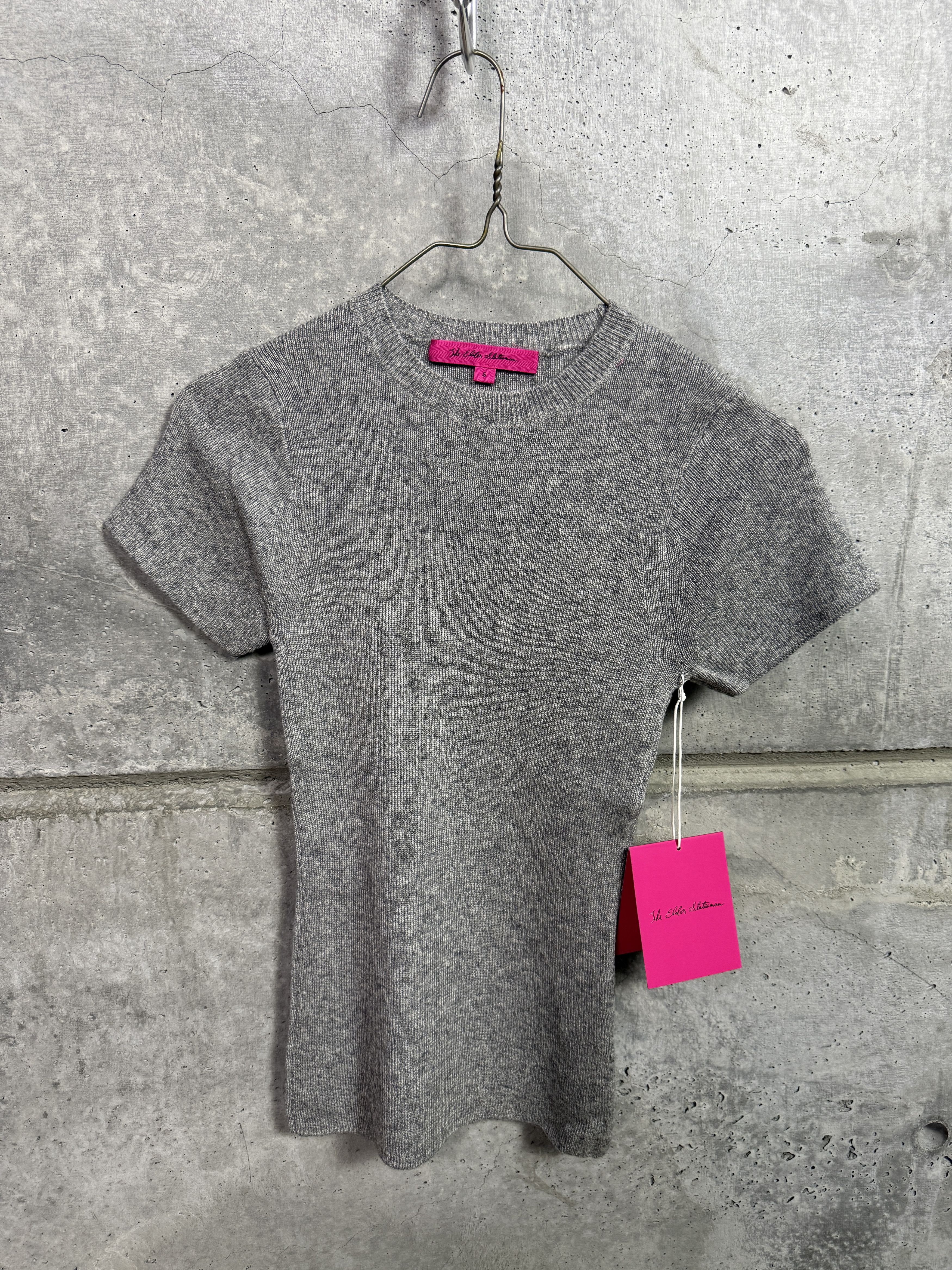 The Elder Statesman $495 The Elder Statesman Delicash Light Grey Fitted Tee Size S / US 4 / IT 40 - 6 Thumbnail
