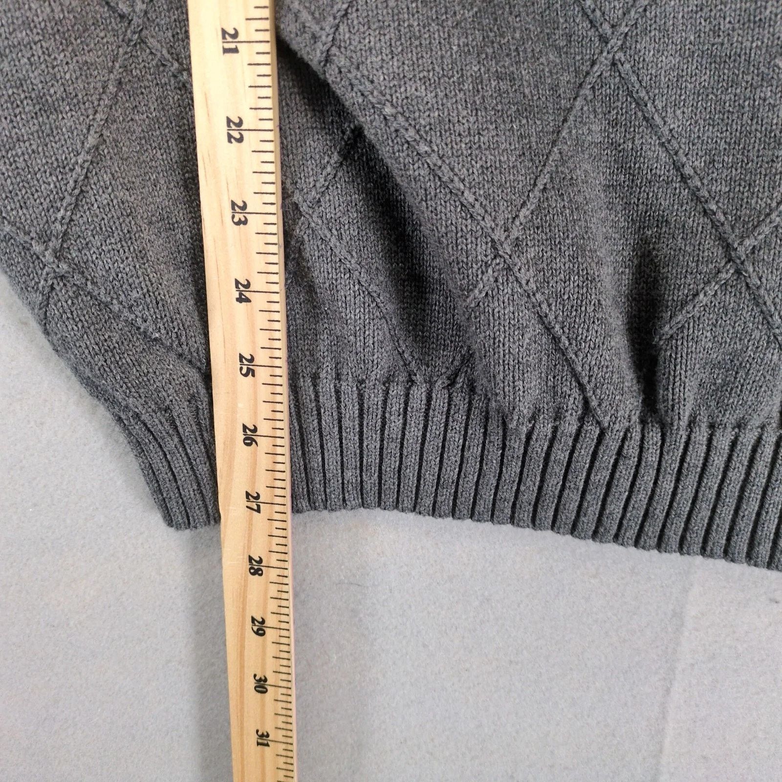Izod Izod Gray Pullover Argyle Knit Sweater Men's XL Cotton Logo Size US XL / EU 56 / 4 - 6 Thumbnail