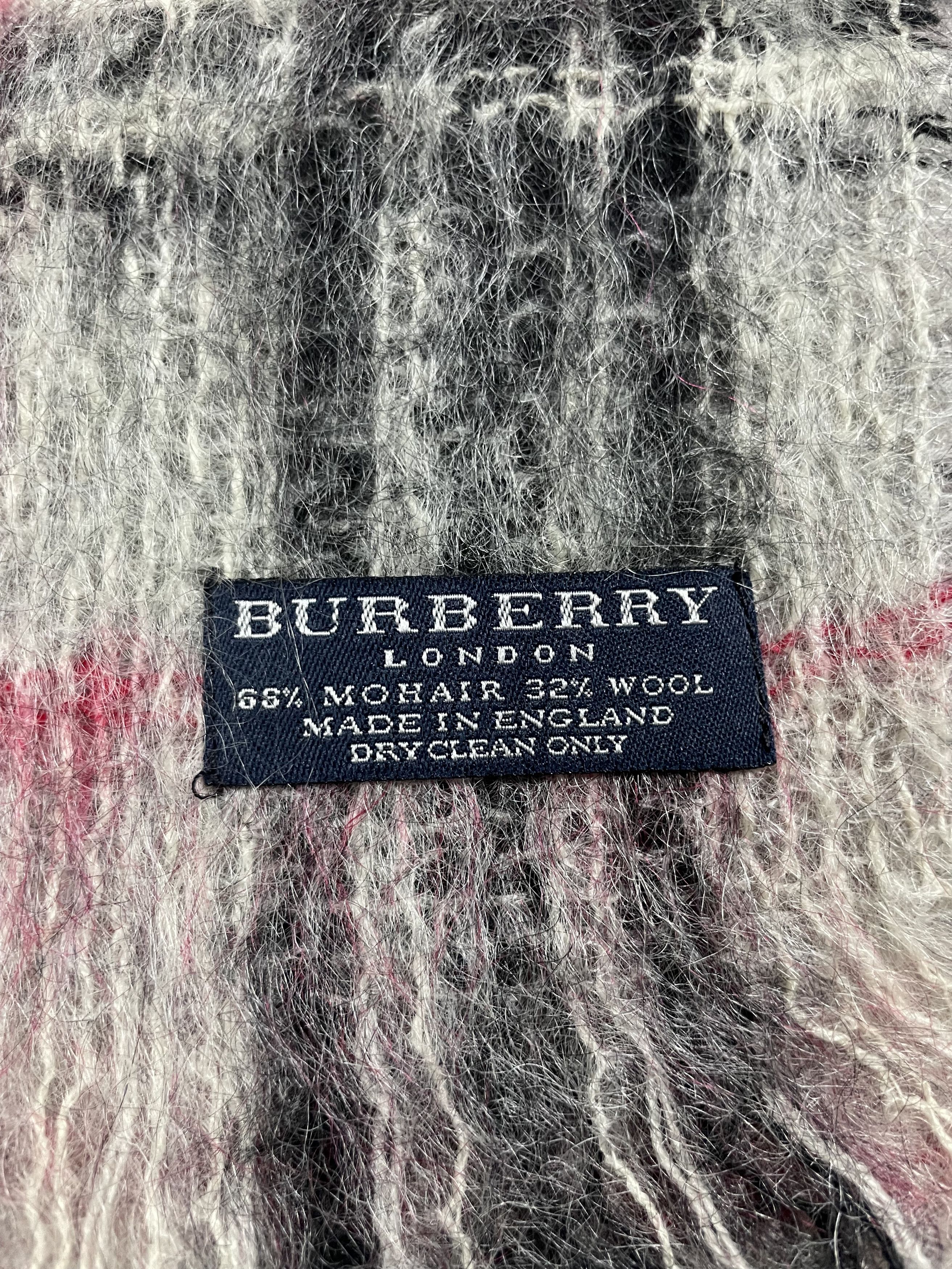 Burberry Burberry checkered mohair and wool fuzzy scarf Size ONE SIZE - 8 Thumbnail