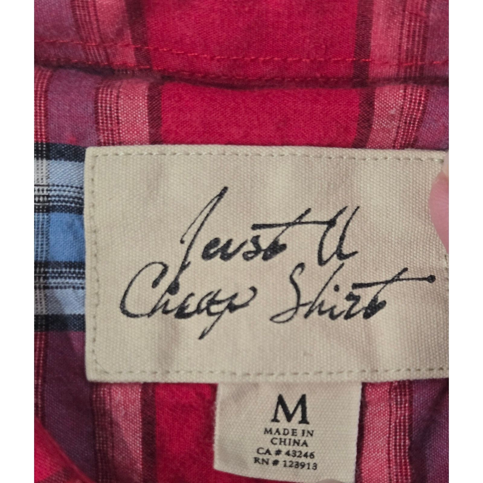 Other Just A Cheap Shirt Red Blue Plaid Button Shirt Medium Size US M / EU 48-50 / 2 - 3 Thumbnail