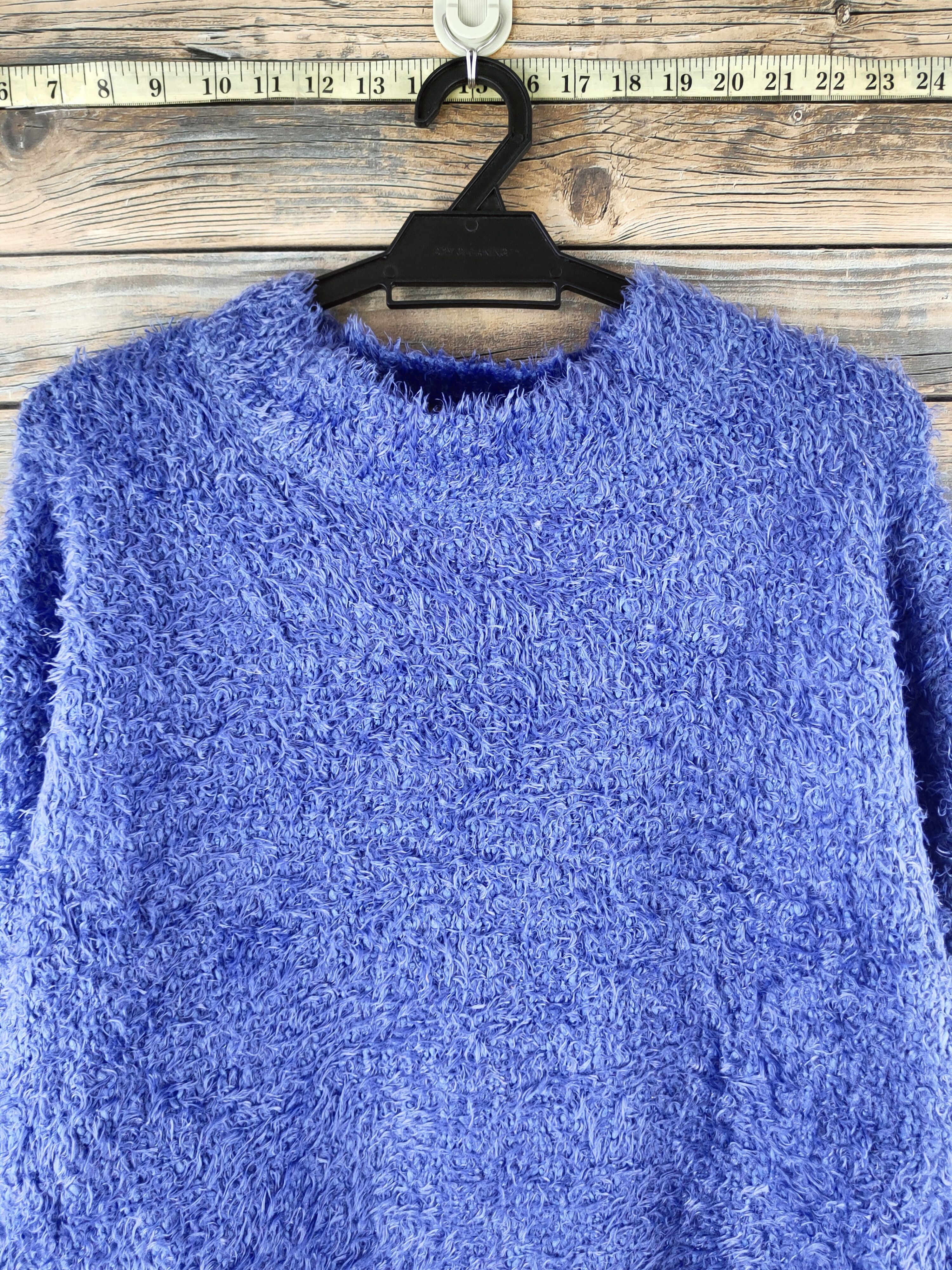 Japanese Brand DL Earth Music&Ecology Purple Fur Mohair Knitwear #46-999 Size L / US 10 / IT 46 - 2 Thumbnail