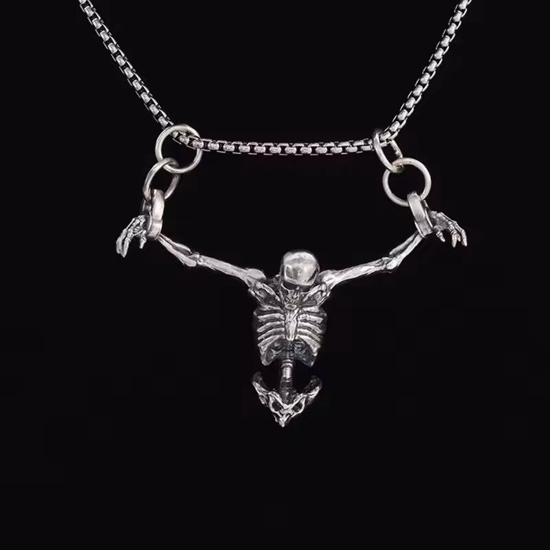 Jewelry Gothic Skeleton Pendant Necklace Size ONE SIZE - 1 Thumbnail