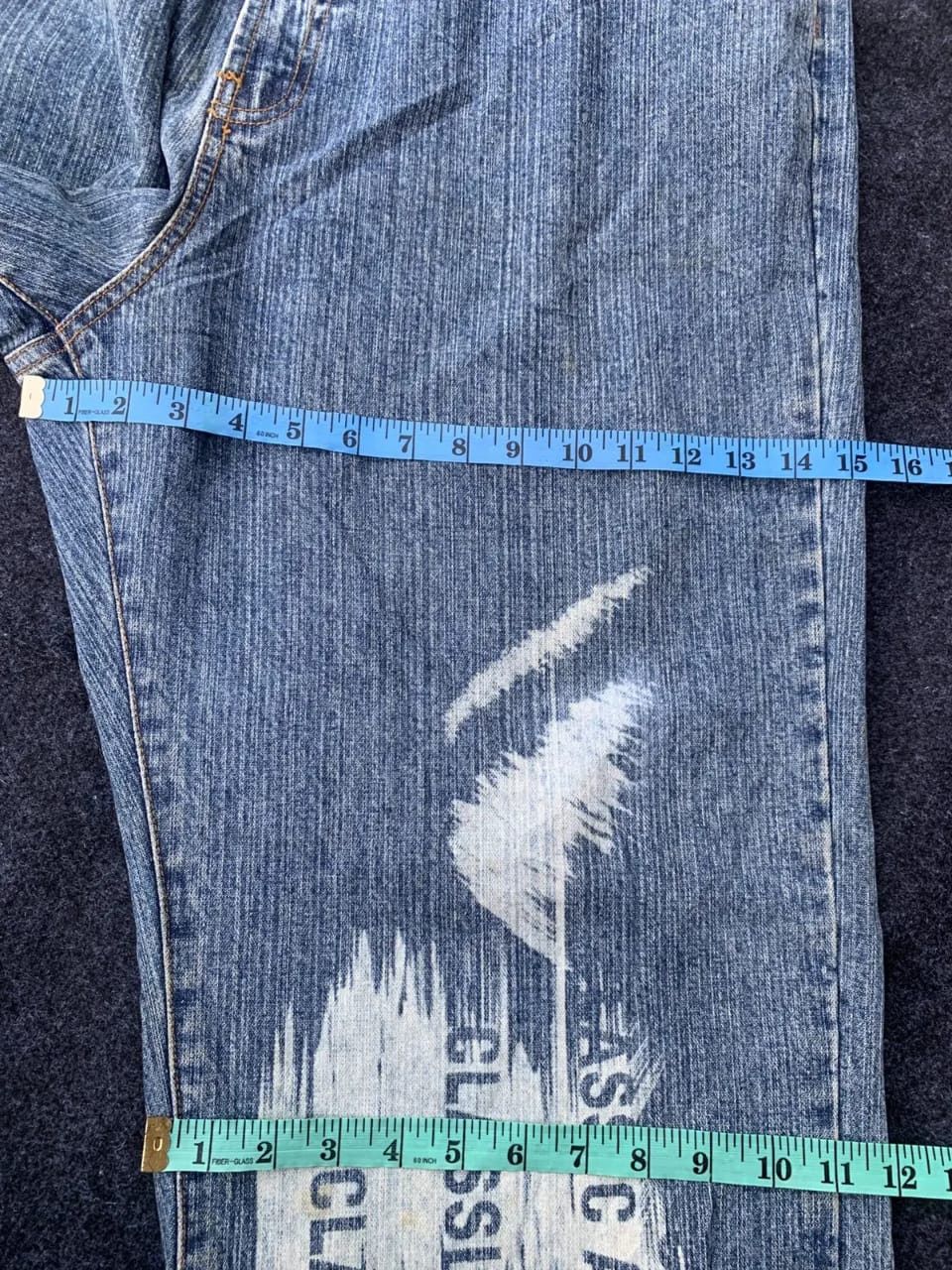 Phat Farm Phat Farm Baggy Denim Jeans Large Logo Paint Design Hip Hop. Size US 40 / EU 56 - 4 Thumbnail
