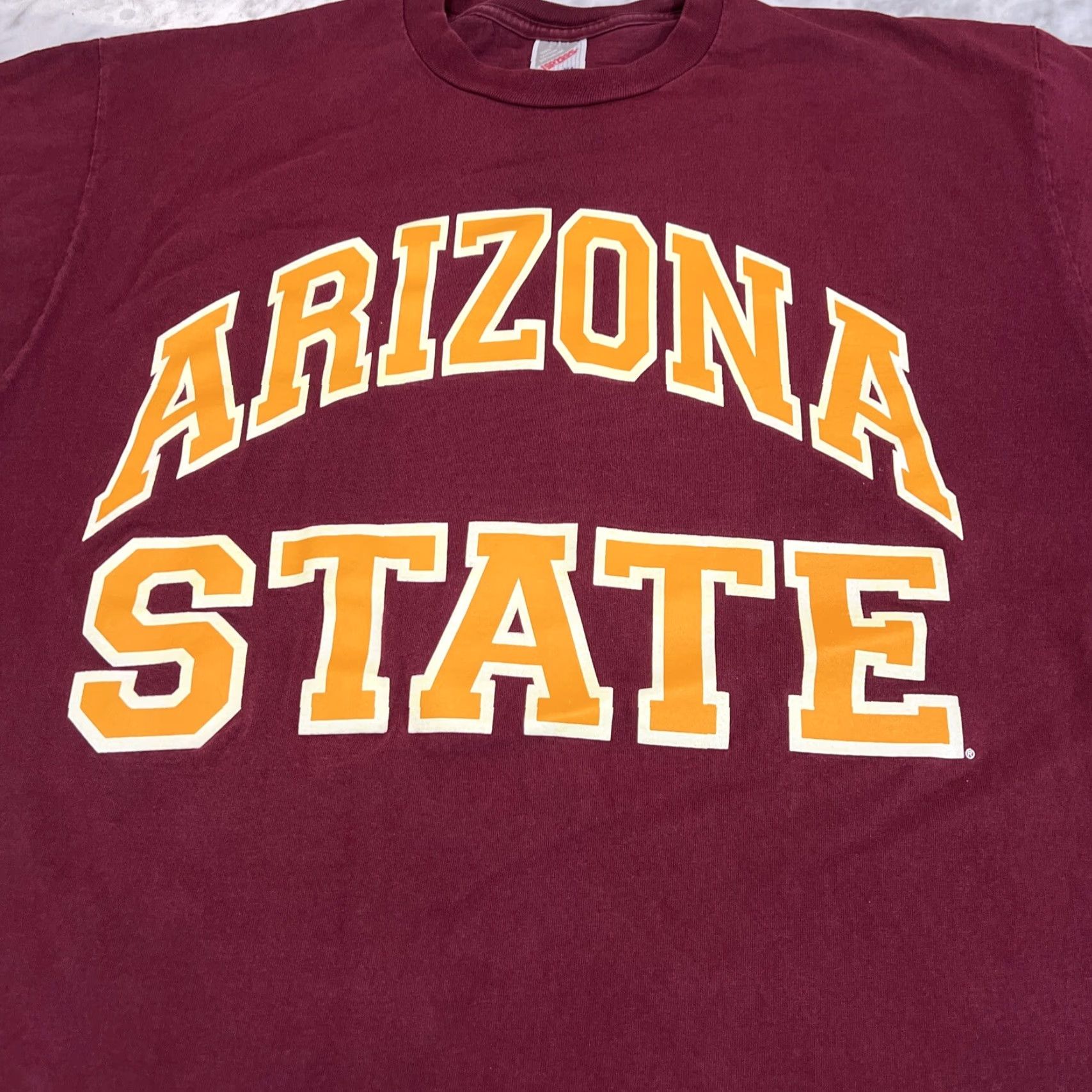 Jerzees VINTAGE Arizona State T Shirt XL Jerzees Tag Made USA Red Gold Men's Short Sleeve Crew Neck 90s College University Size US XL / EU 56 / 4 - 3 Thumbnail