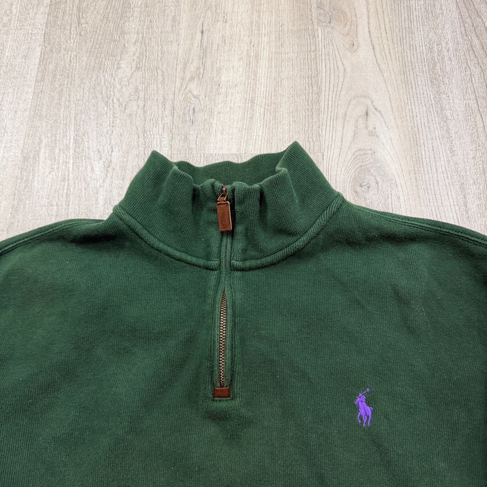 Polo Ralph Lauren Polo Ralph Lauren 1/4 Zip Sweater Men's Large Green Pullover Size US L / EU 52-54 / 3 - 3 Thumbnail