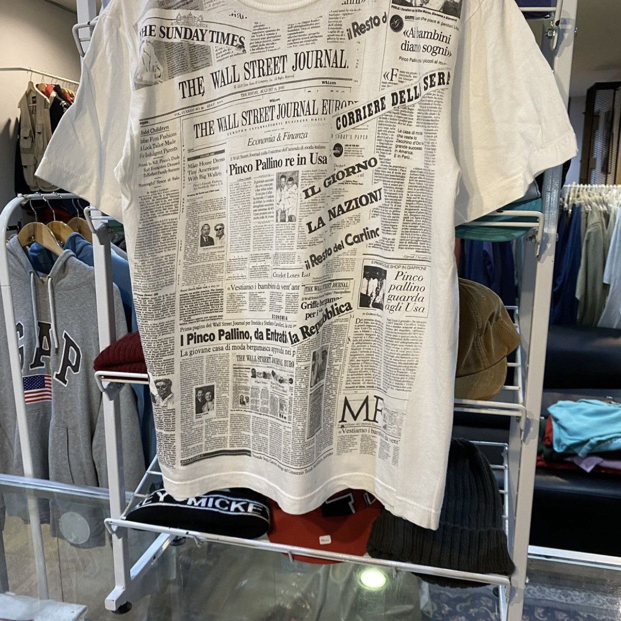 Japanese Brand VINTAGE I Pinco Pallino Newspaper Print T-Shirt RCWB M Size US M / EU 48-50 / 2 - 4 Thumbnail