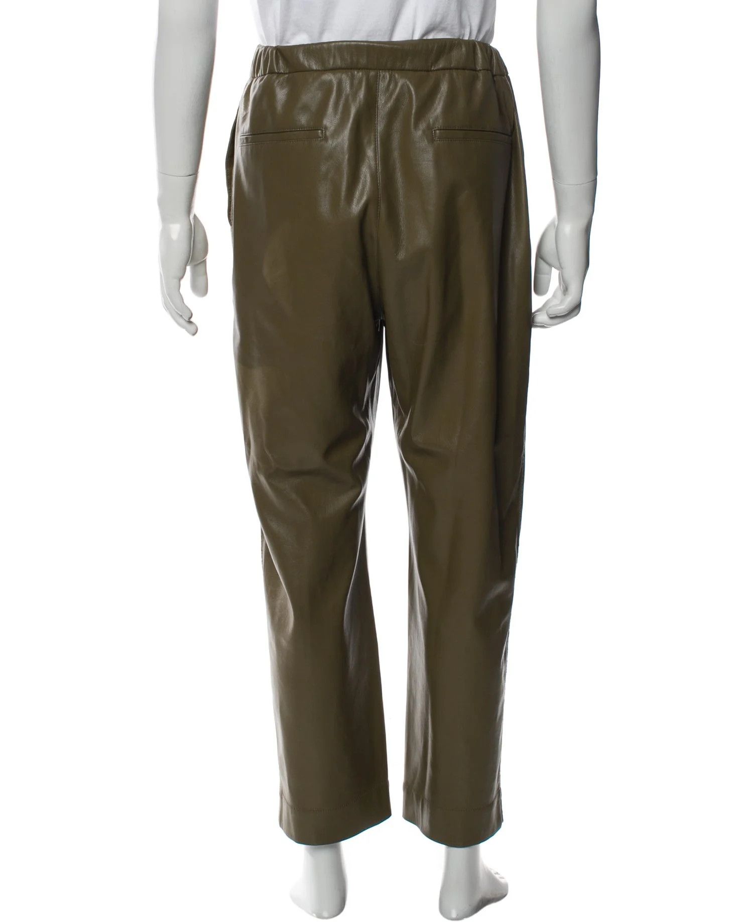Nanushka Nanushka Vegan Leather Relaxed Pants Olive brown pants Size US 32 / EU 48 - 3 Thumbnail